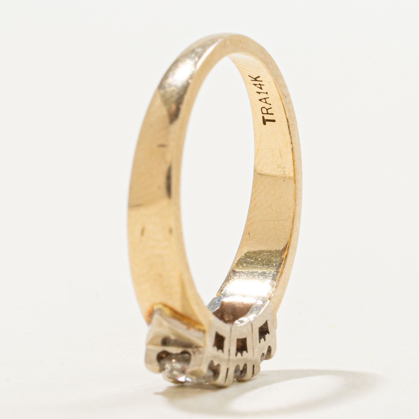 14K Three Stone Diamond Geometric Band | 0.45ctw | SZ 6.25