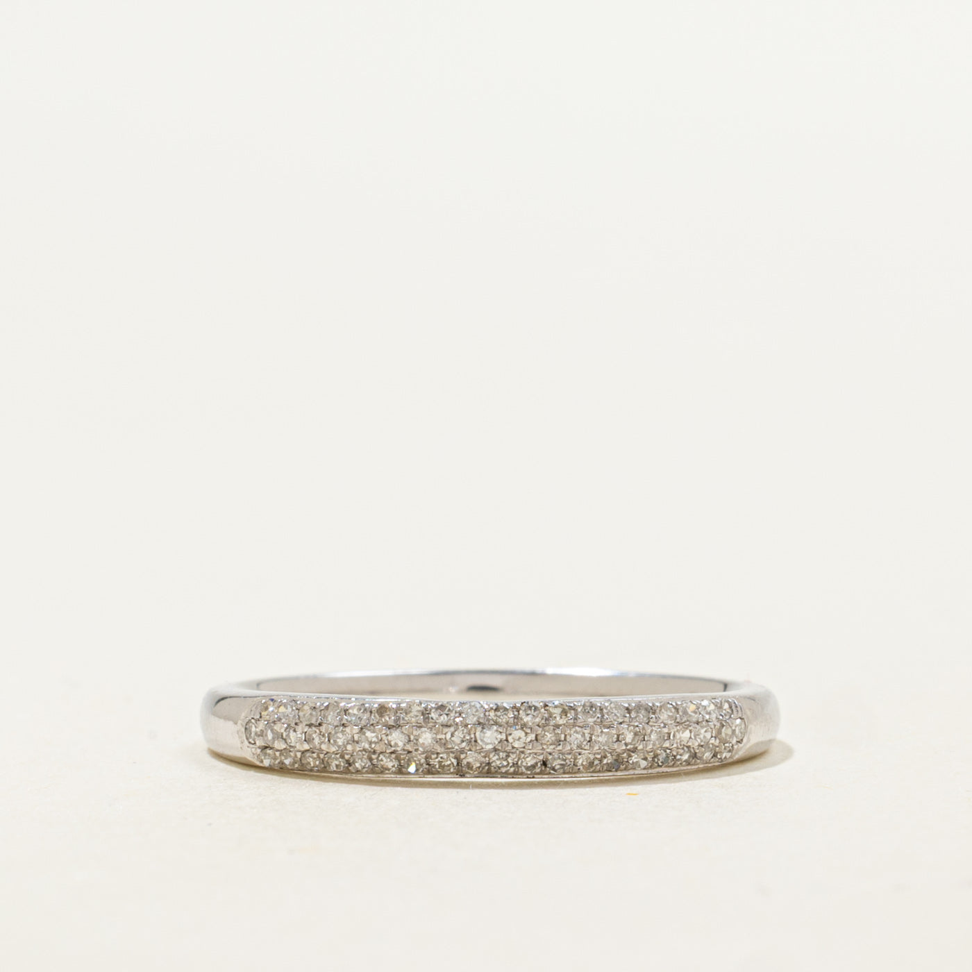 10K Multi Row Pavé Set Semi Eternity Diamond Band | 0.15ctw | SZ 7.0