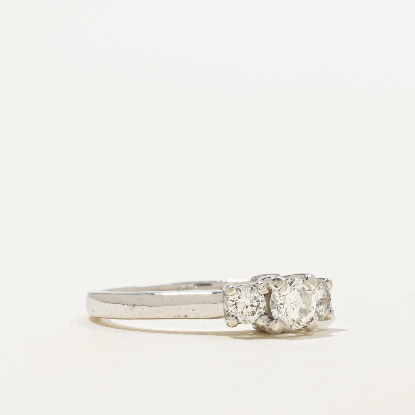 14K White Gold Diamond Accented Ring | 0.55ctw | SZ 6.75