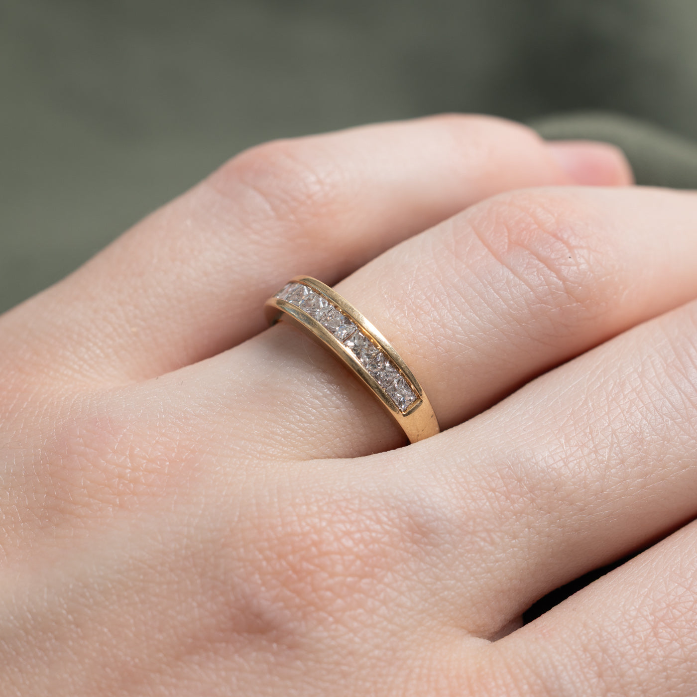 14K Princess Cut Semi Eternity Diamond Band | 0.80ctw | SZ 5.75