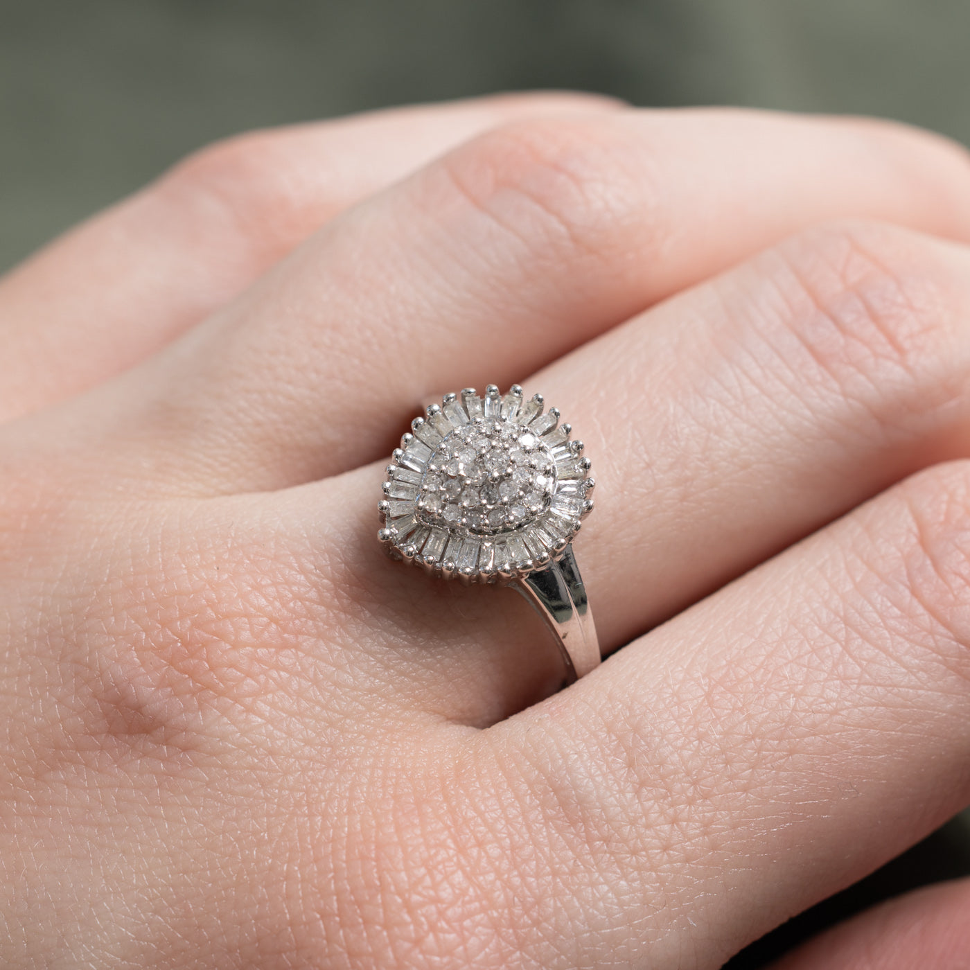 10K Diamond Pear Shaped Cluster Ring | 0.65ctw | SZ 7.0