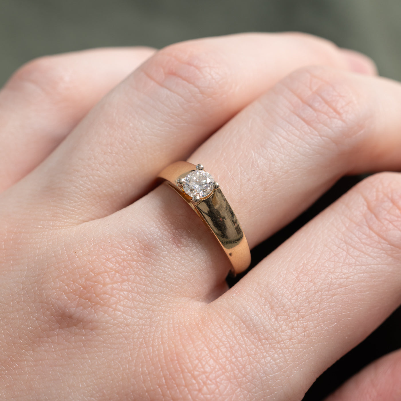 14K Solitaire Diamond Ring | 0.39ct SI1/SI2 H/I | SZ 7.0