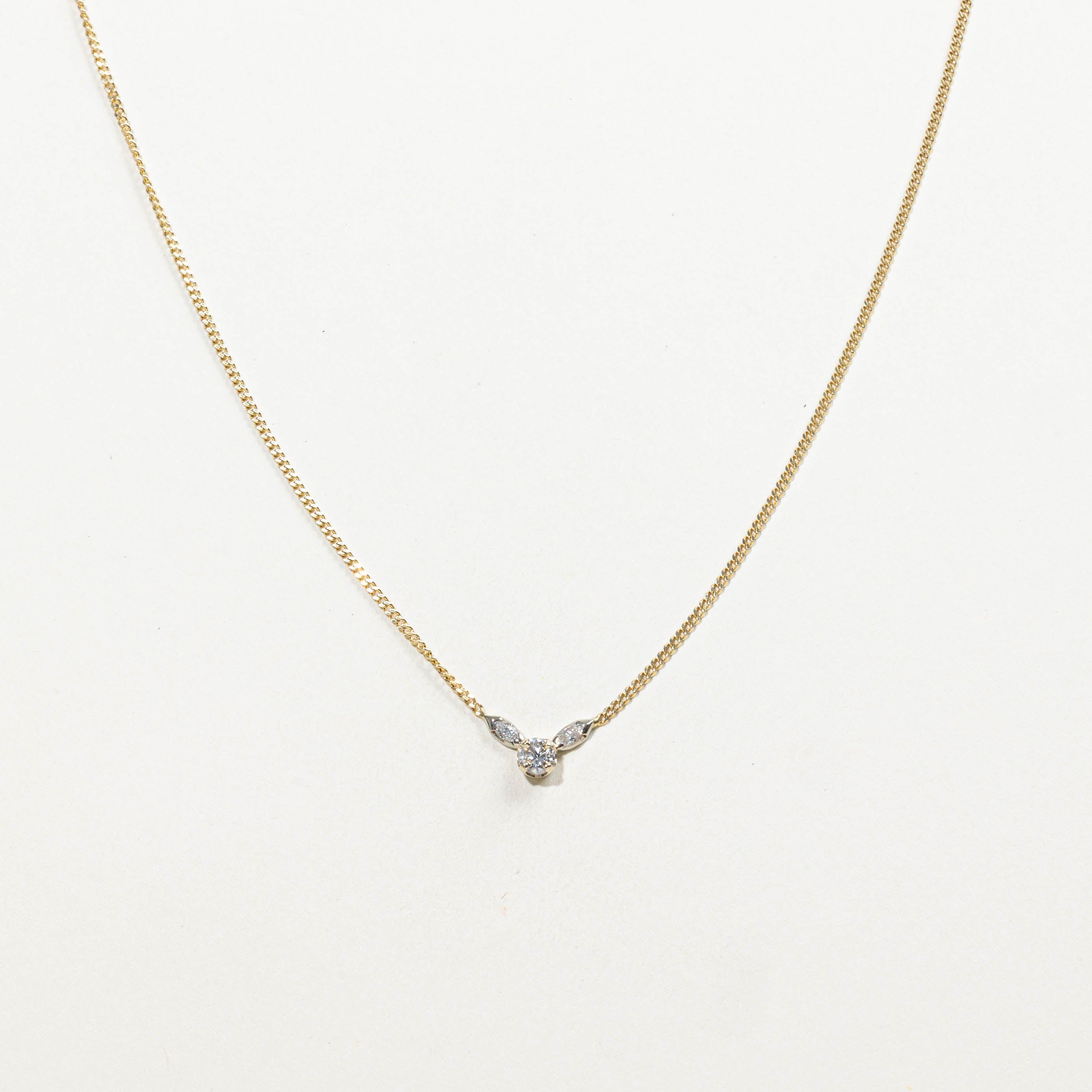 10k Diamond Floral Design Pendant Necklace | 0.45ctw | 16"