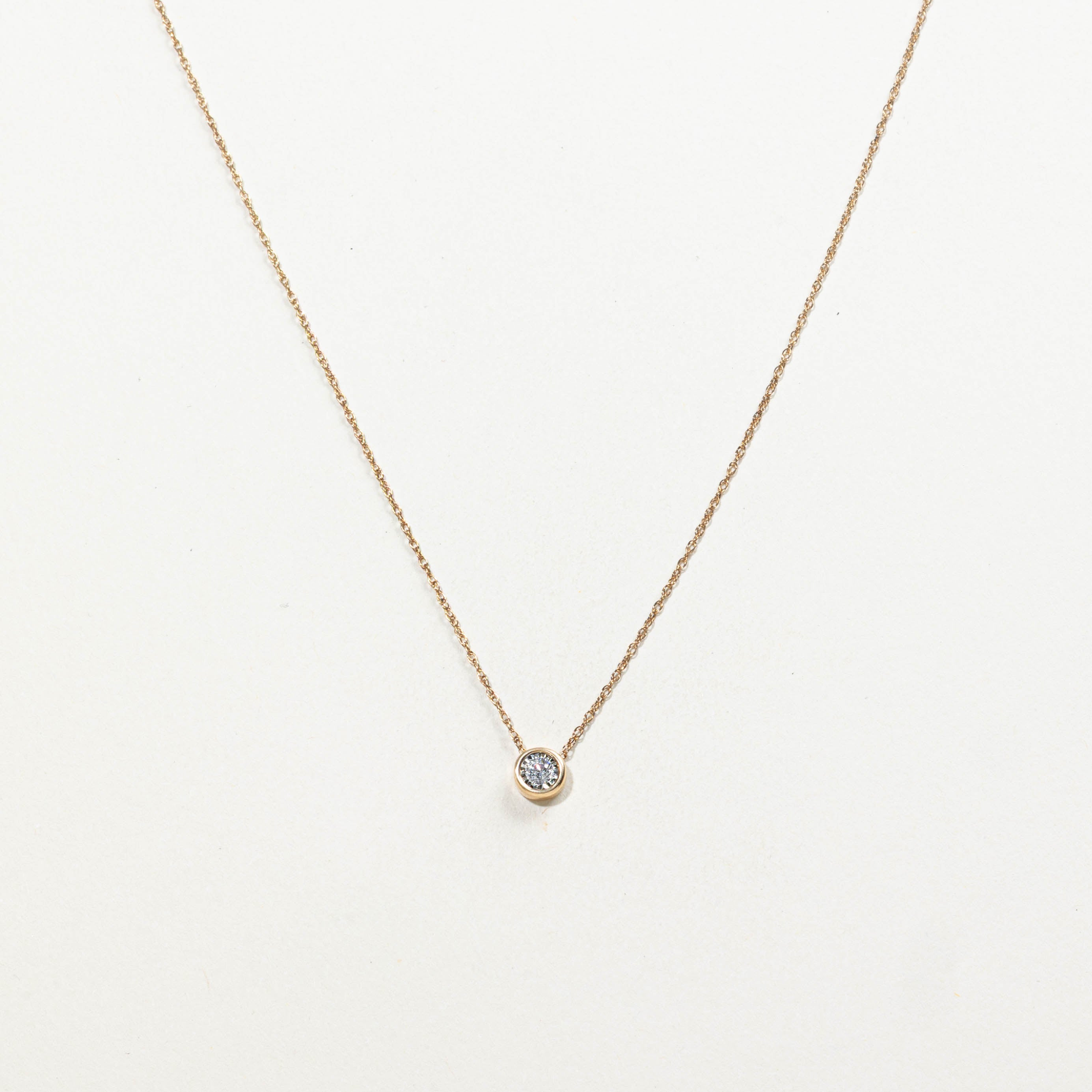10k Illusion Set Diamond Pendant Necklace | 0.10ctw | 18"