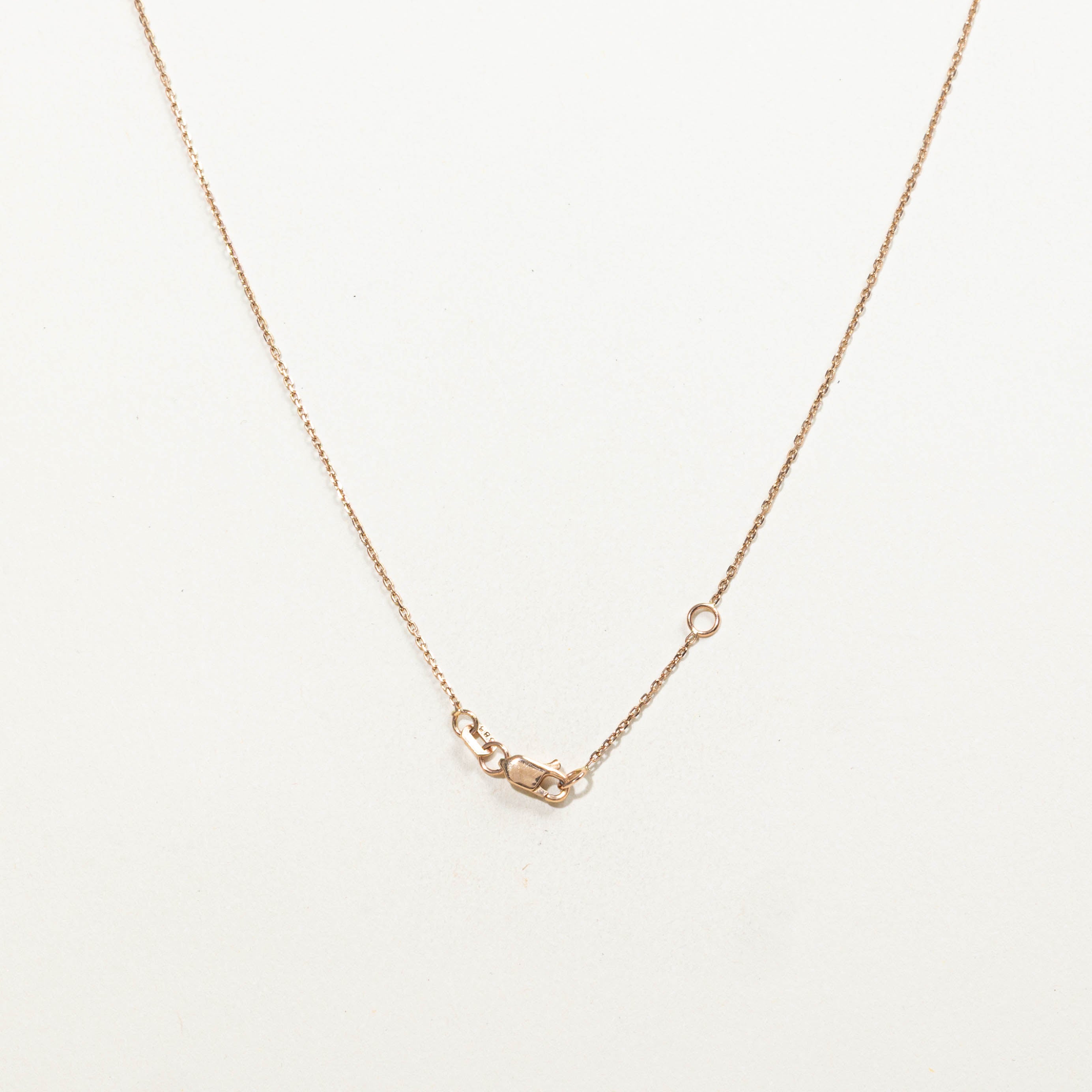 14k Rose Gold Diamond Geometric Pendant Necklace | 0.02ctw | 18"