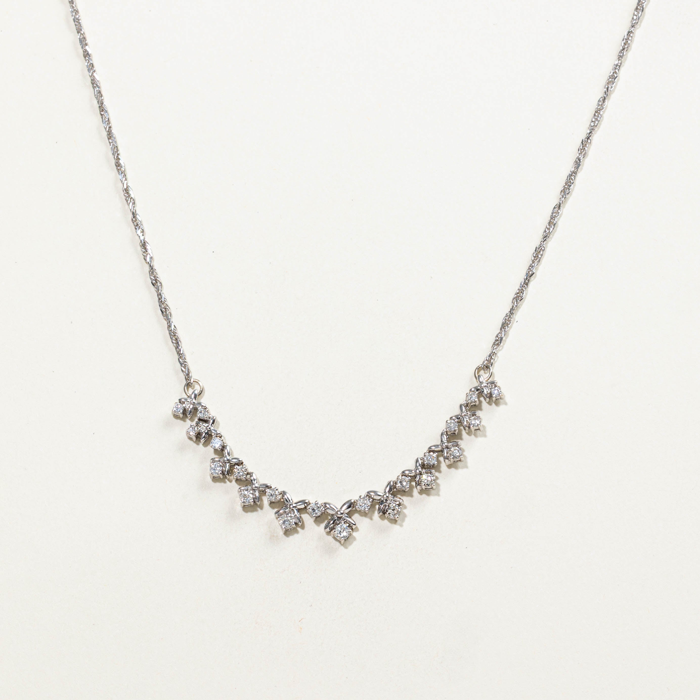18k Diamond Cluster Necklace | 1.00ctw | 16"