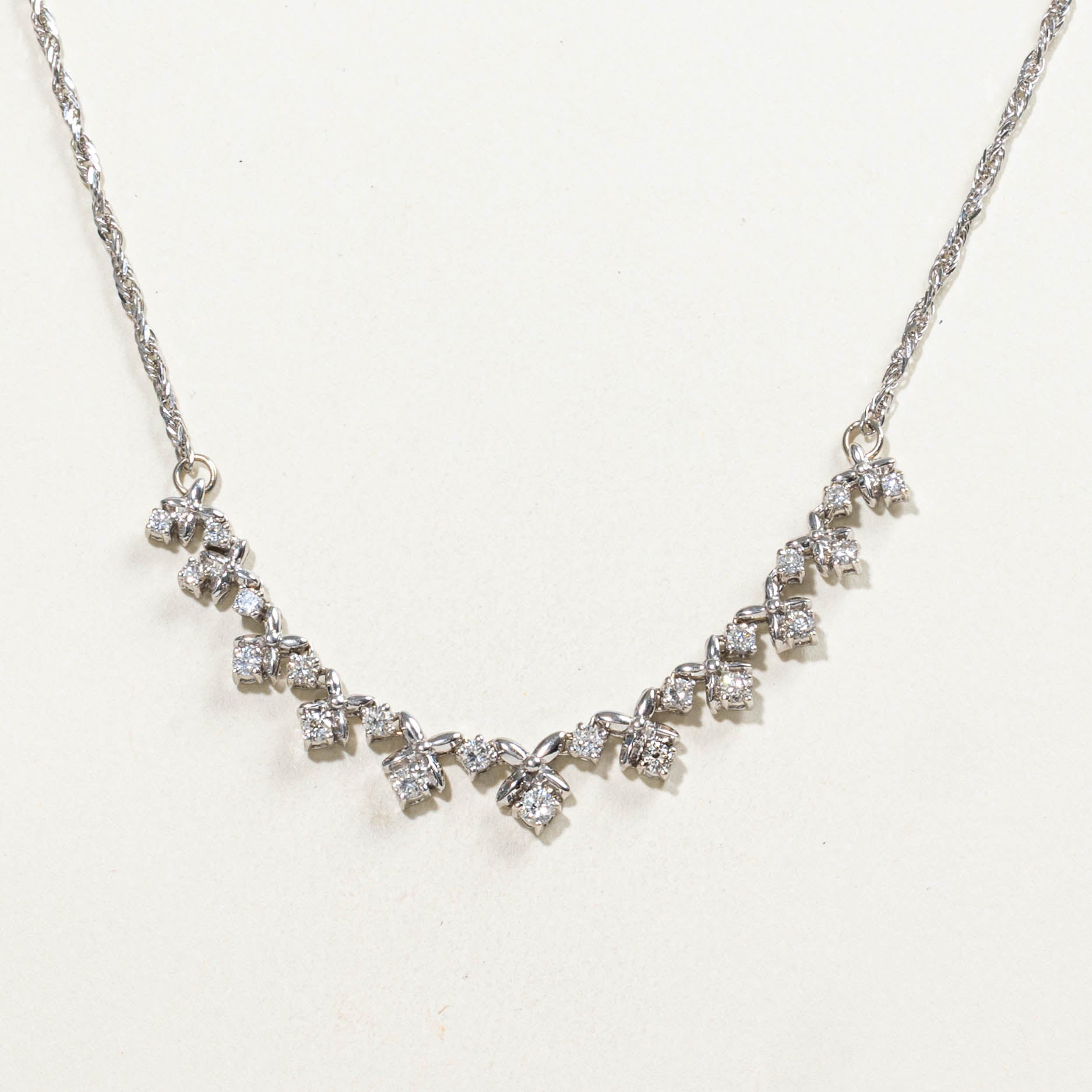 18k Diamond Cluster Necklace | 1.00ctw | 16"