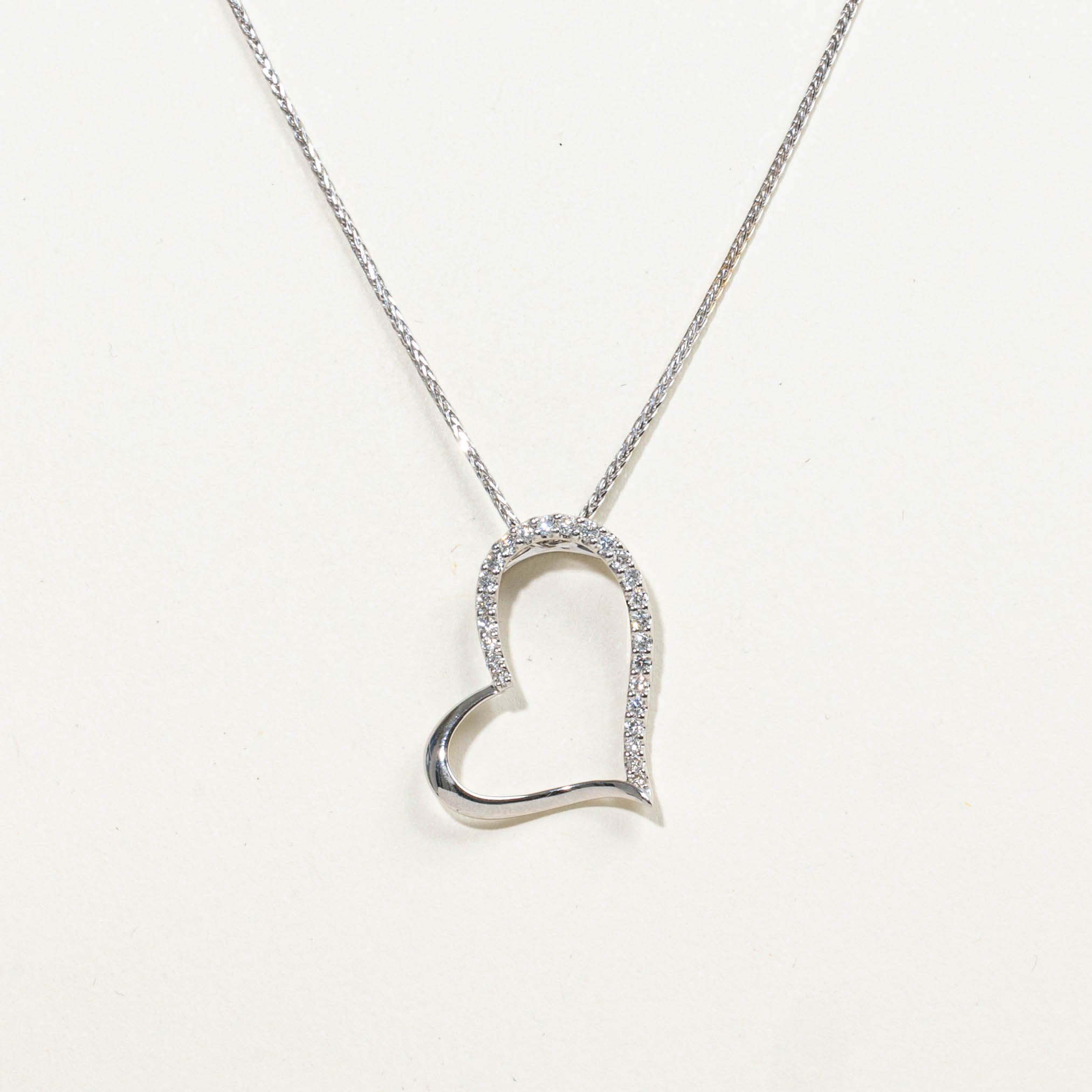 18k Diamond Heart Pendant Necklace | 0.40ctw | 18"