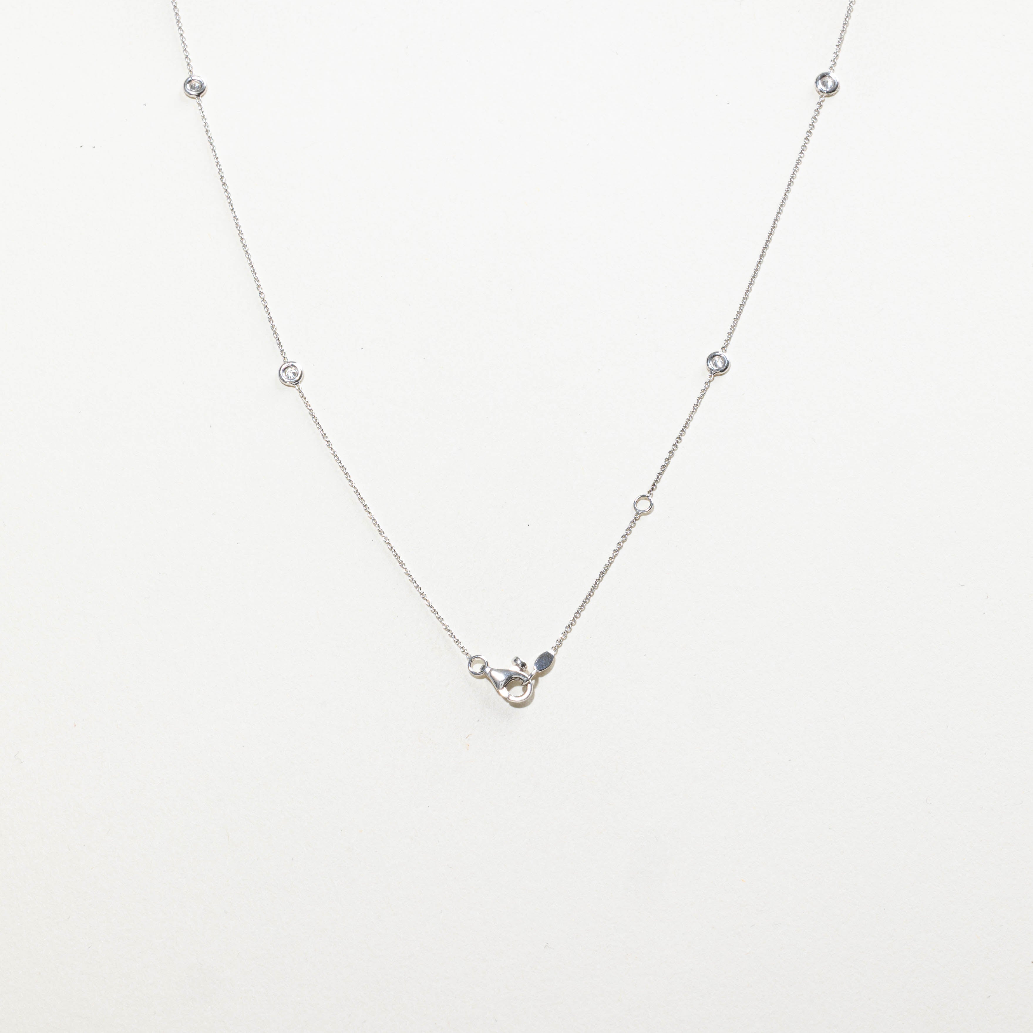 18k Bezel Set Diamond Satellite Necklace | 0.35ctw, 0.02ct | 18"