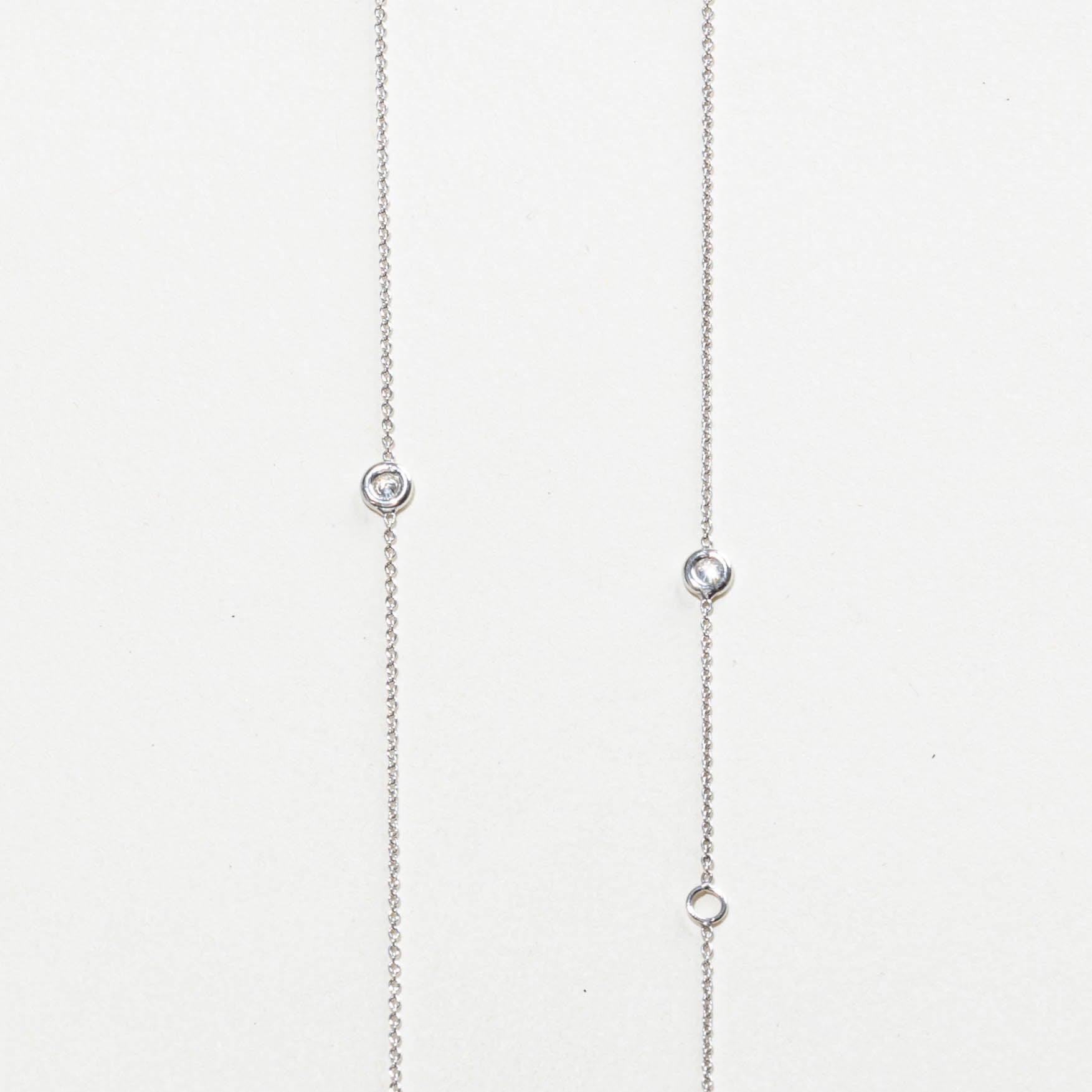 18k Bezel Set Diamond Satellite Necklace | 0.35ctw, 0.02ct | 18"