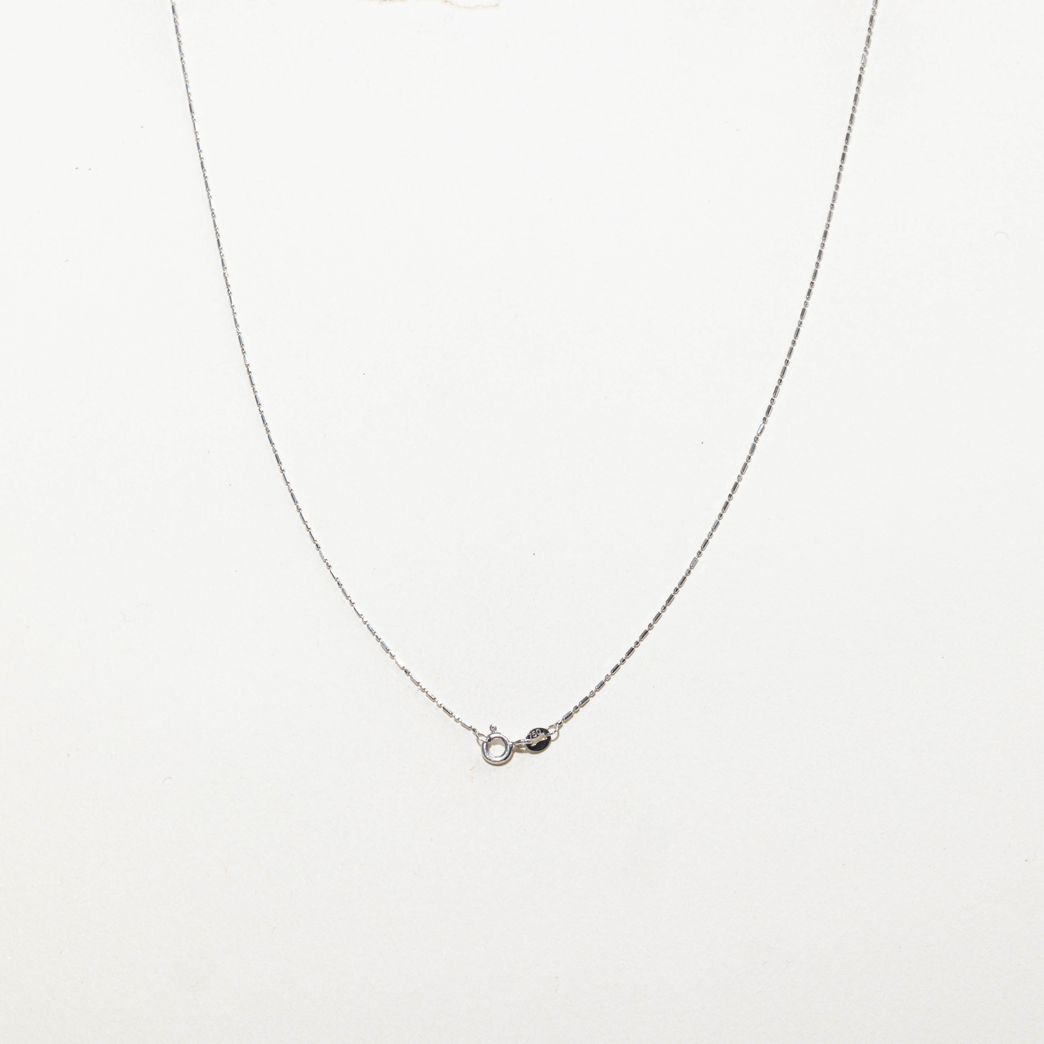 18k White Gold Solitaire Diamond Pendant Necklace | 0.16ctw | 17"