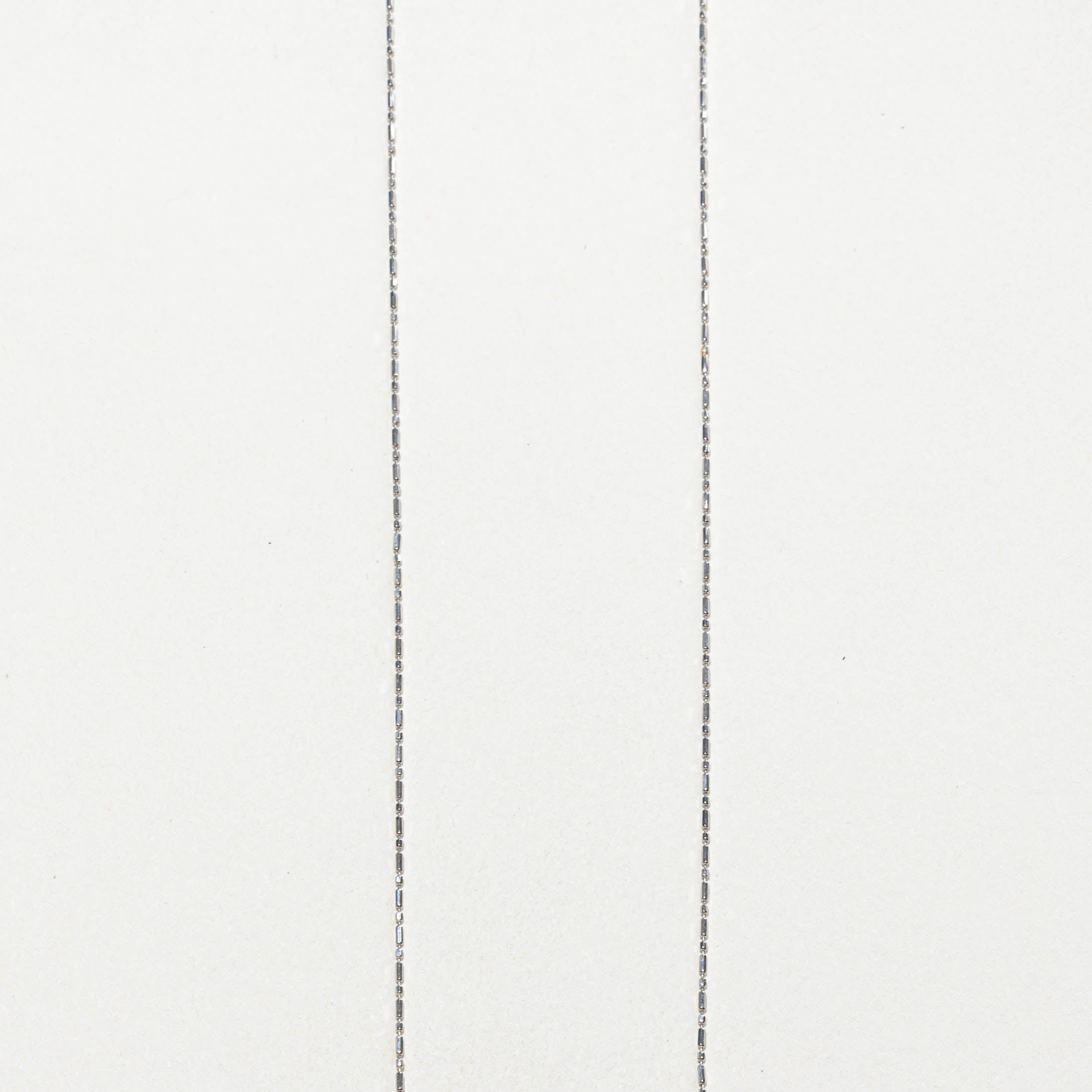 18k White Gold Solitaire Diamond Pendant Necklace | 0.16ctw | 17"