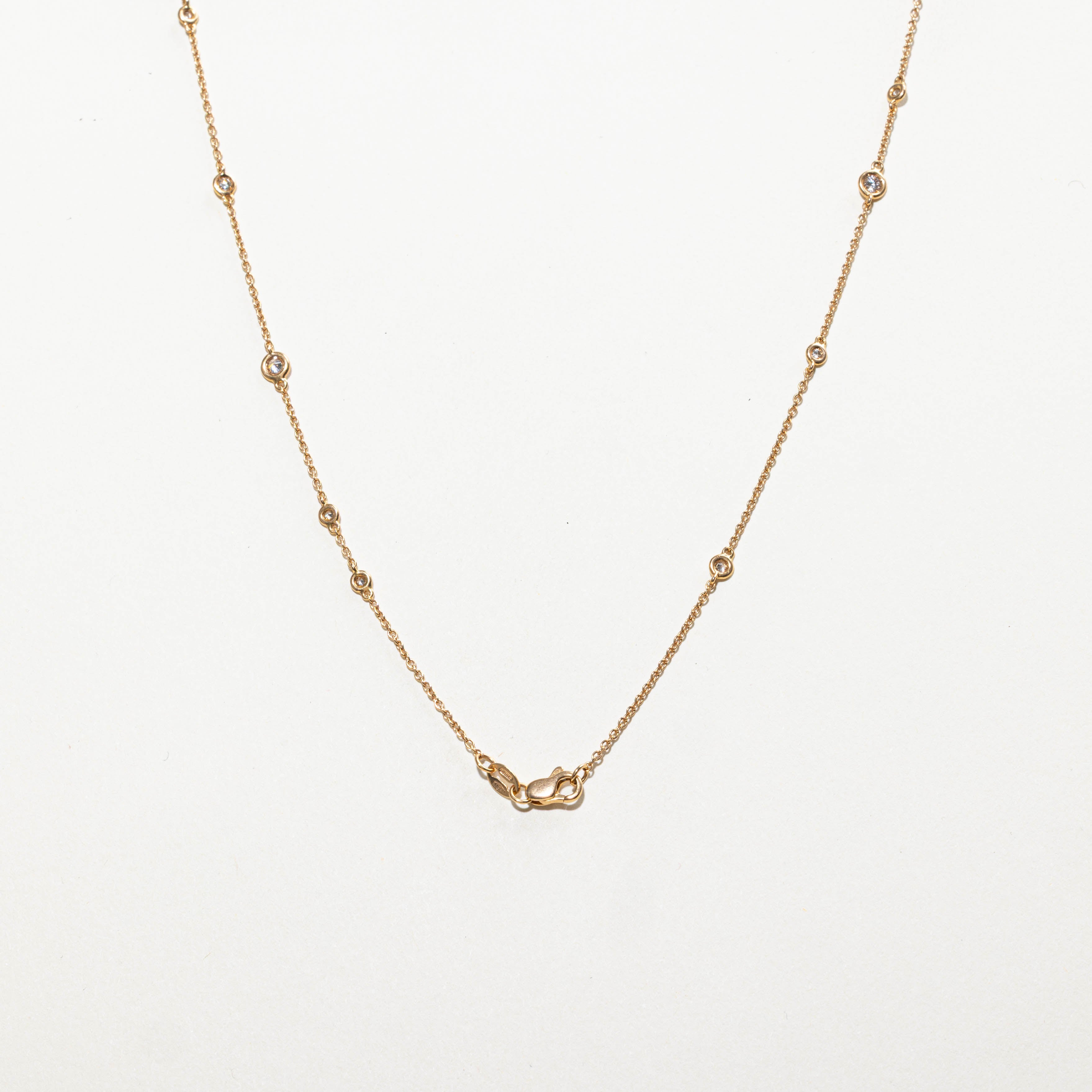 18k Bezel Set Diamond Satellite Layered Necklace | 2.39ctw | 52"
