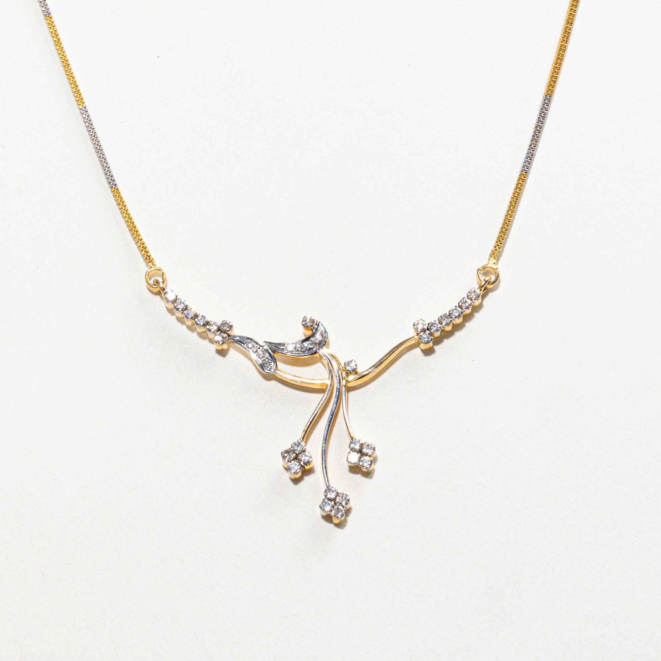 18k Diamond Floral Necklace | 0.80ctw | 16.5"