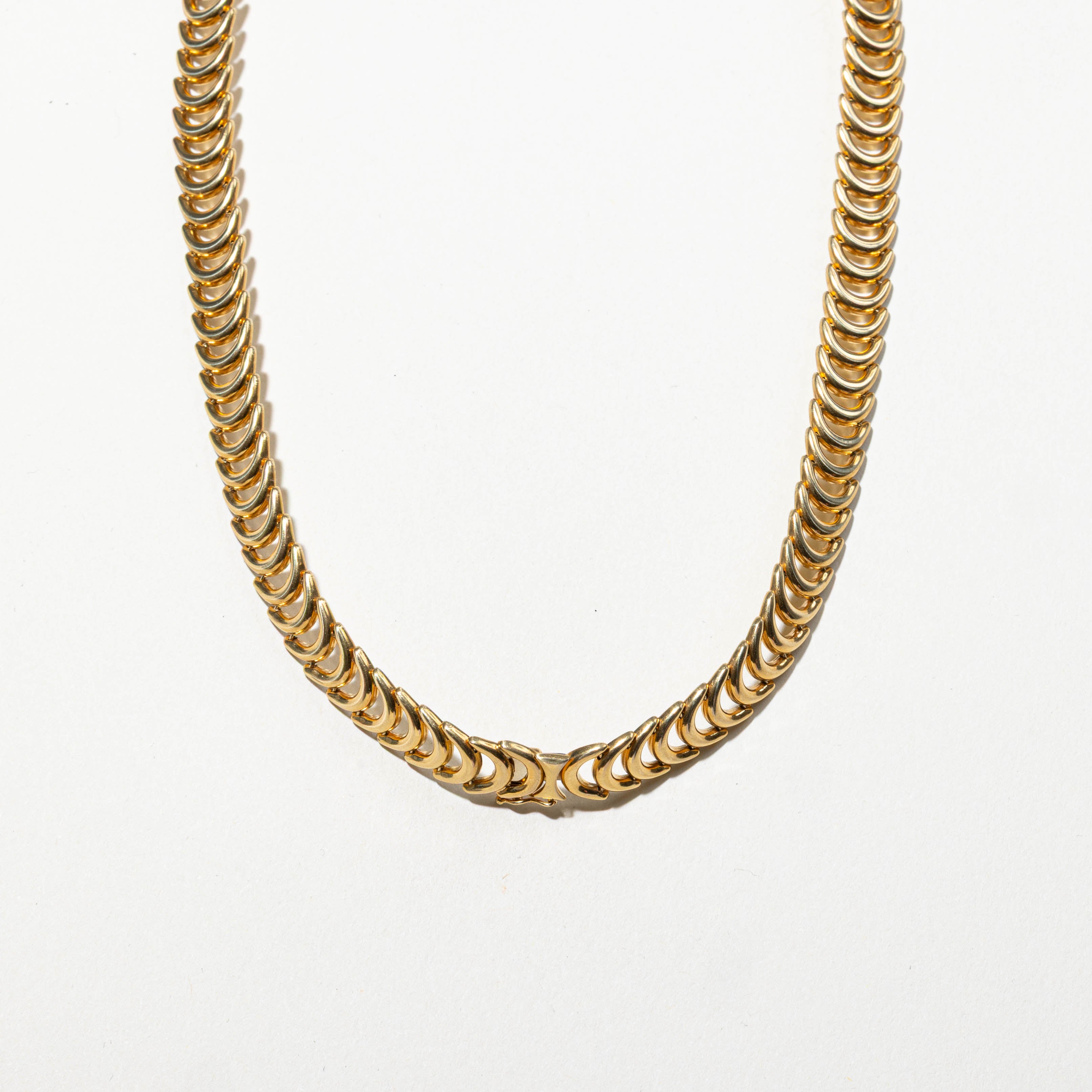 18k Pavé Diamond Ball Curved Chain Necklace | 2.00ctw | 15"
