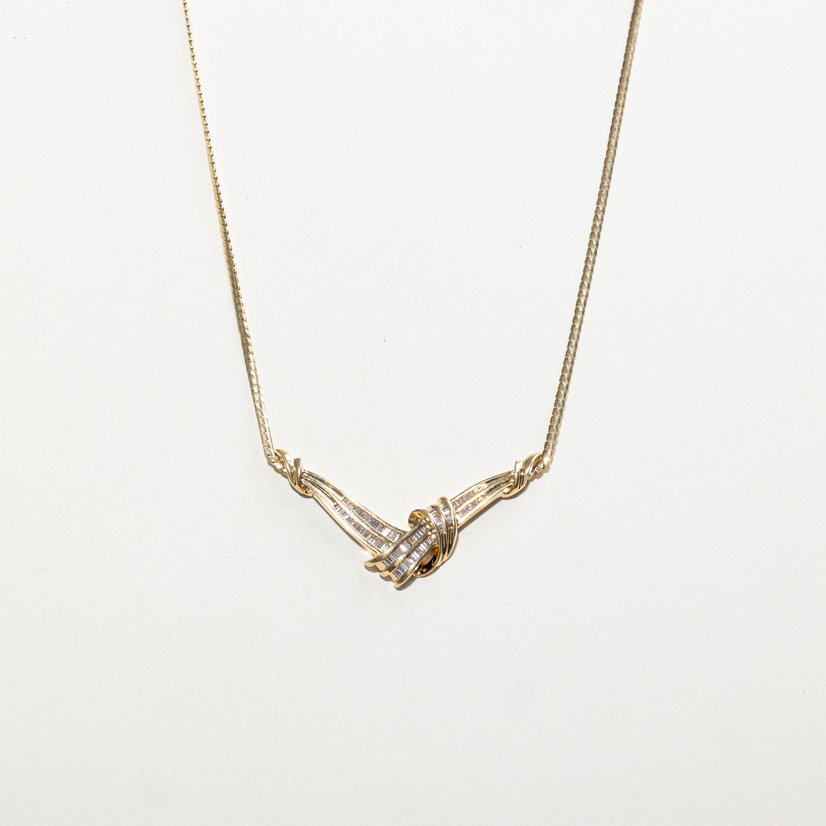 14k Diamond Knot Pendant Necklace | 0.75ctw | 17"
