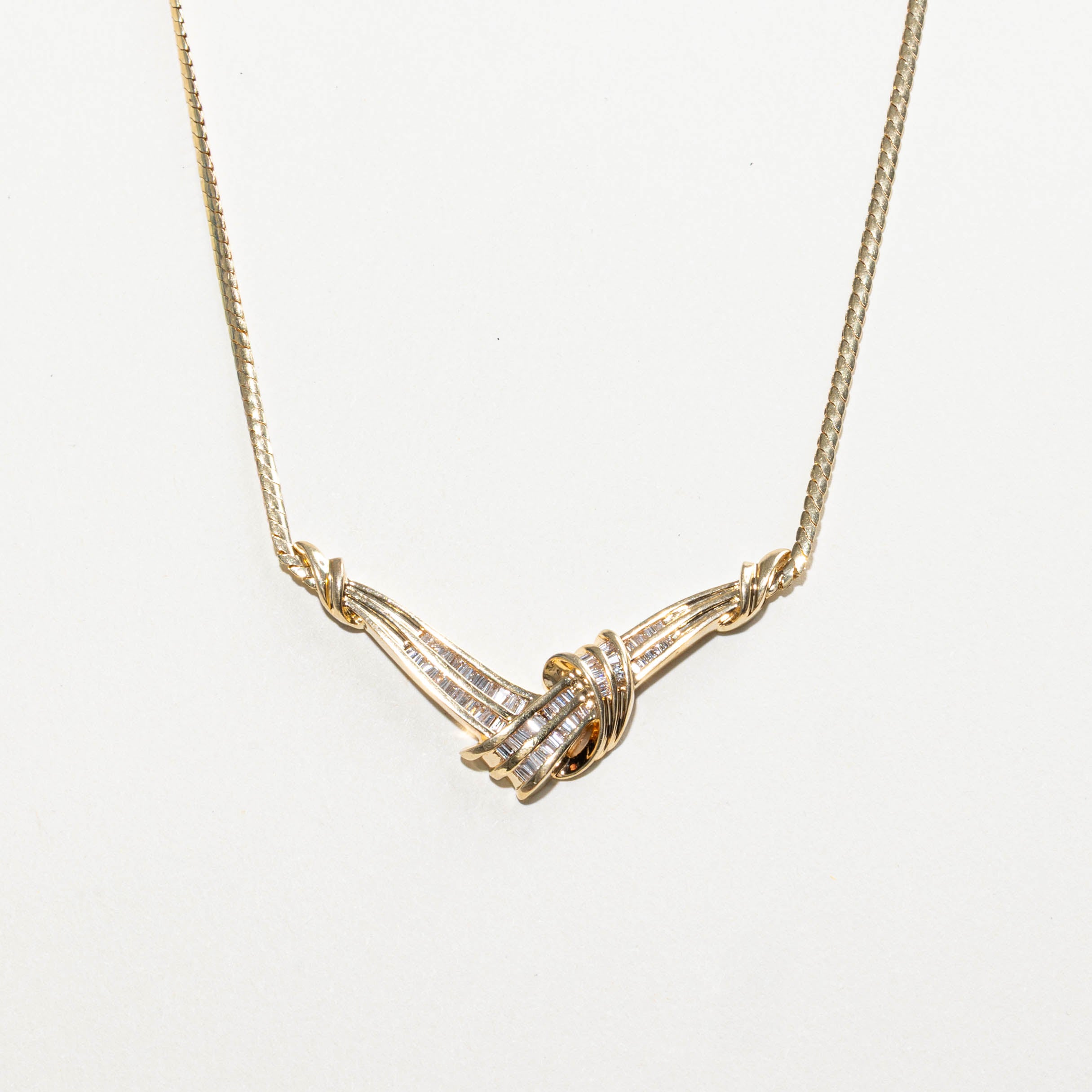 14k Diamond Knot Pendant Necklace | 0.75ctw | 17"