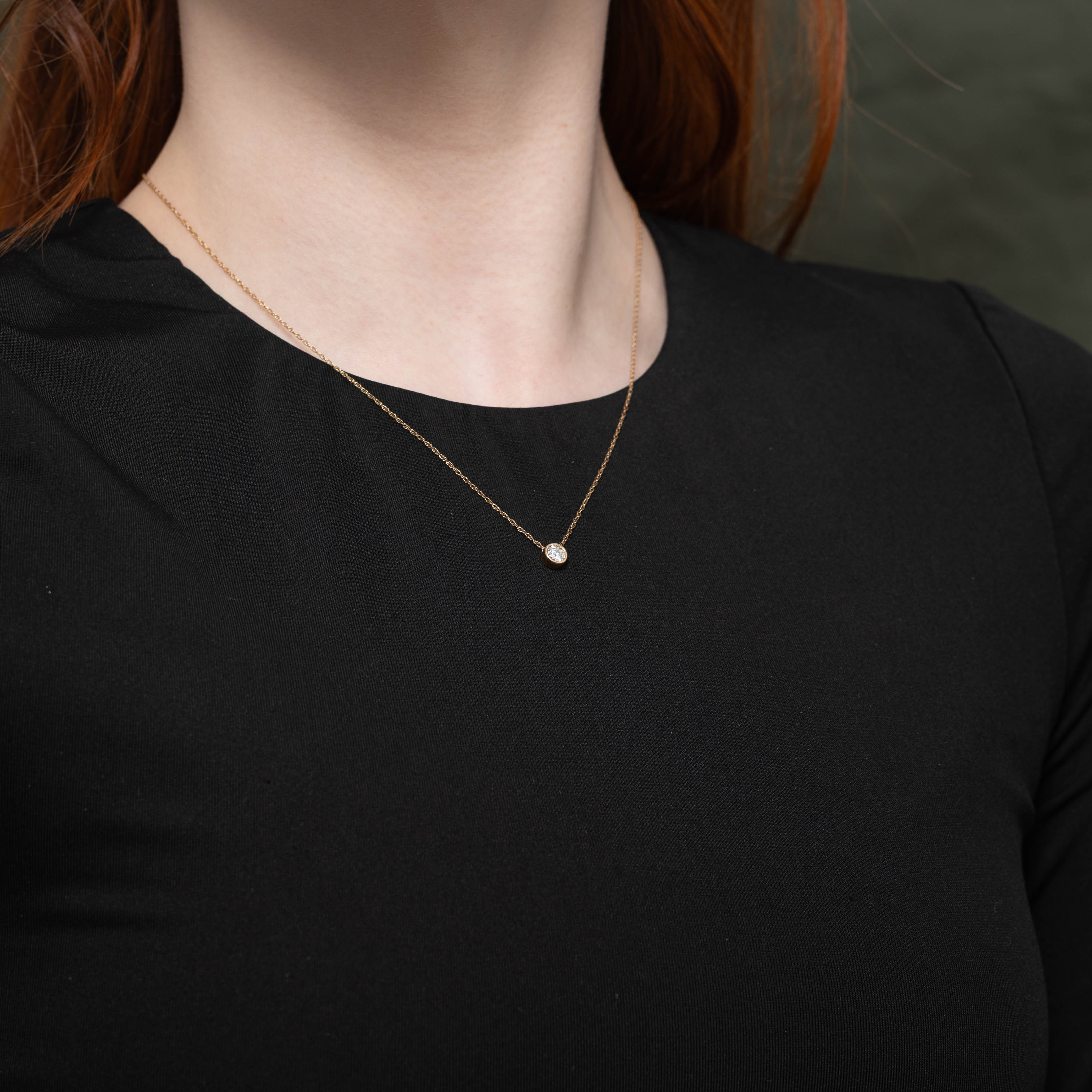 10k Illusion Set Diamond Pendant Necklace | 0.10ctw | 18"