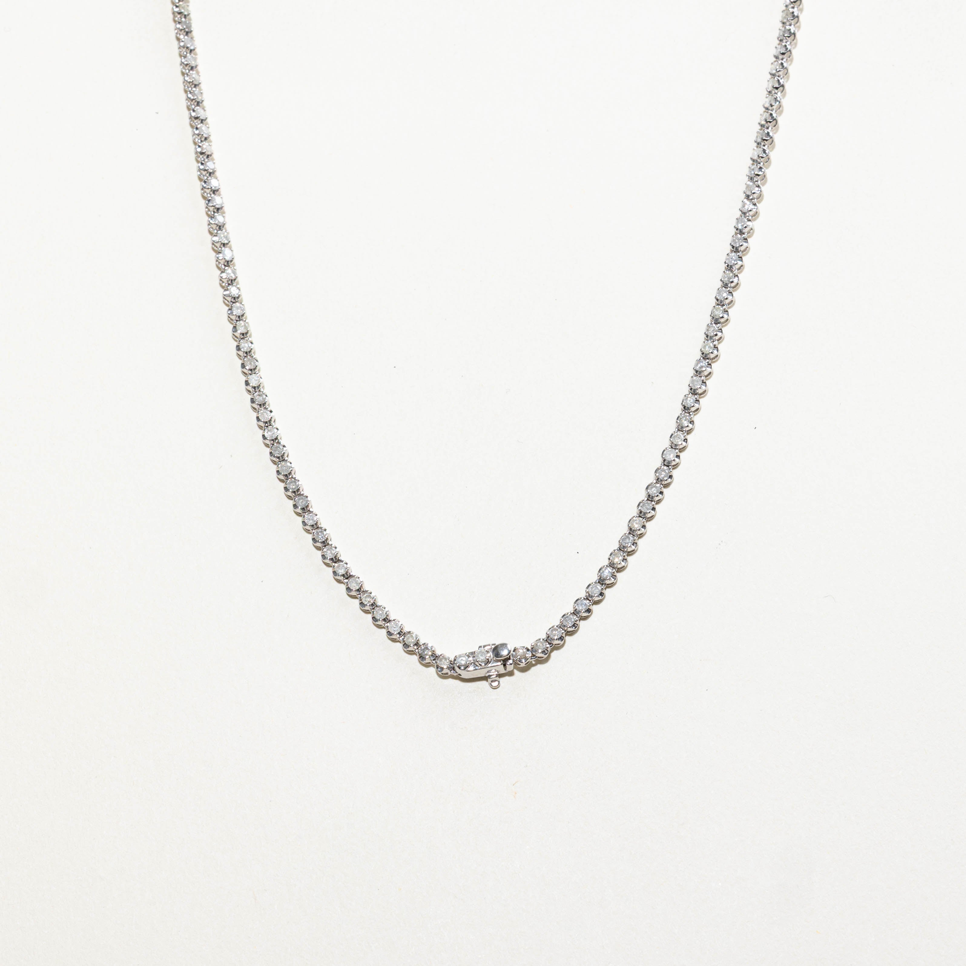 14k Graduated Diamond Tennis Necklace | 5.00ctw | 16"