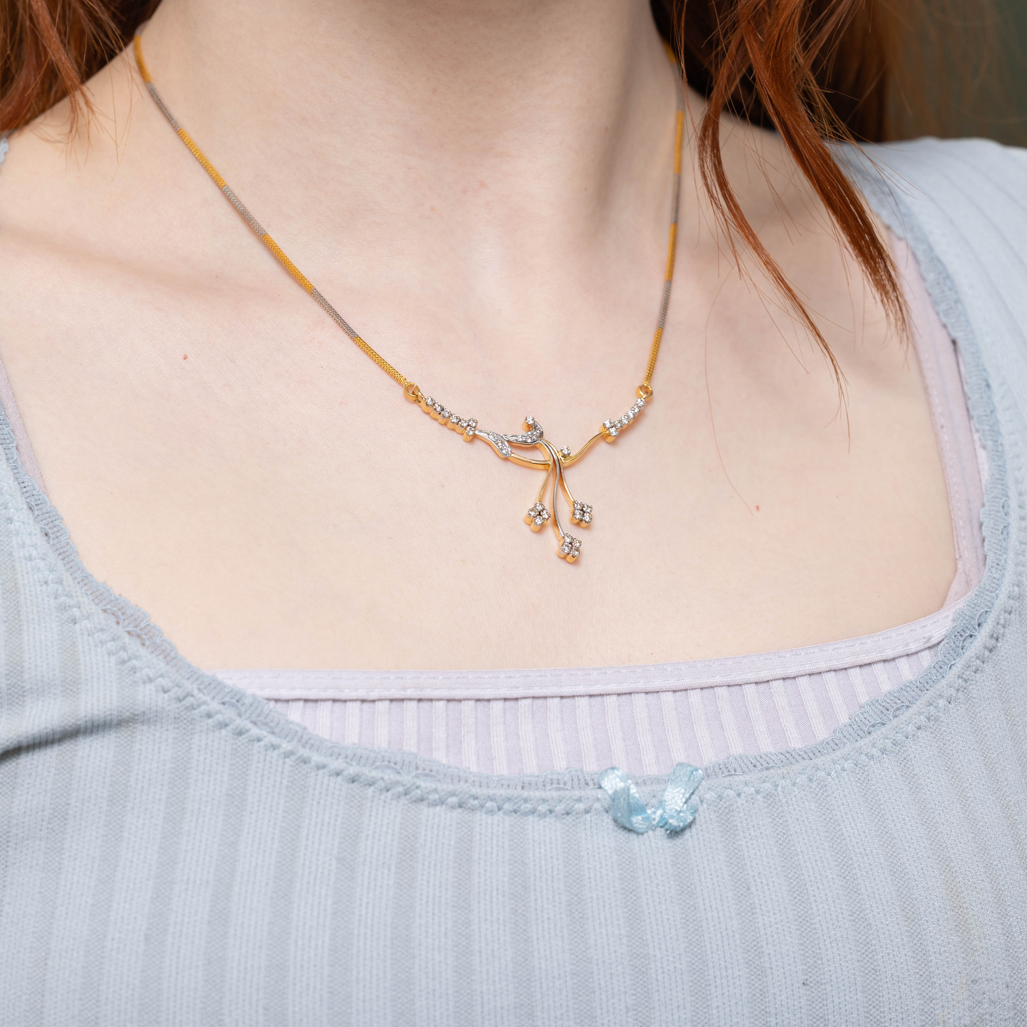 18k Diamond Floral Necklace | 0.80ctw | 16.5"