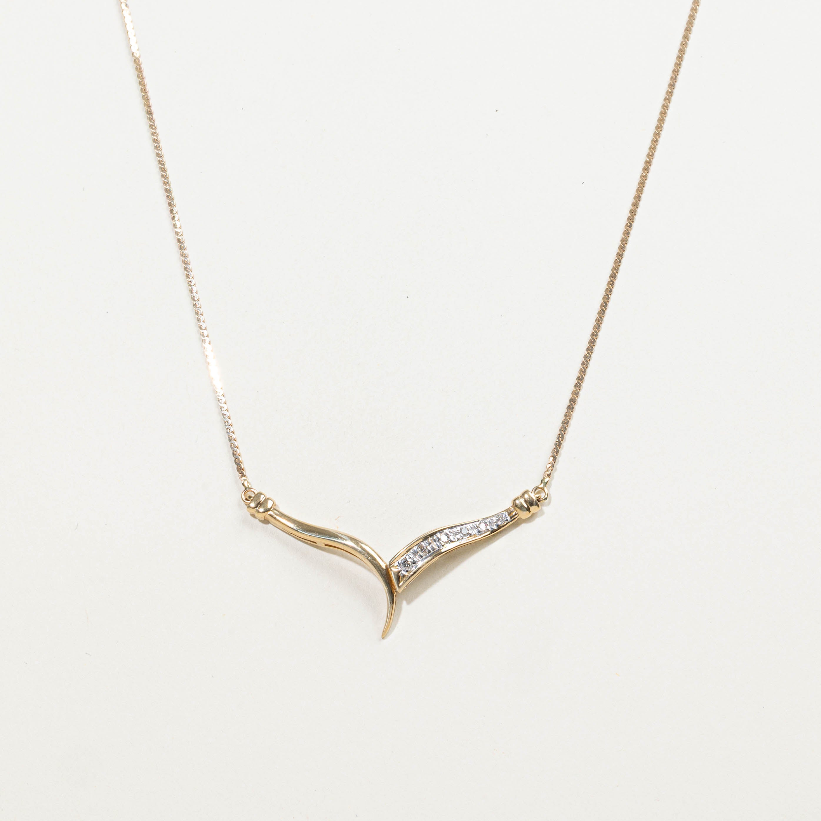 10k Diamond Geometric Necklace | 0.09ctw | 18"