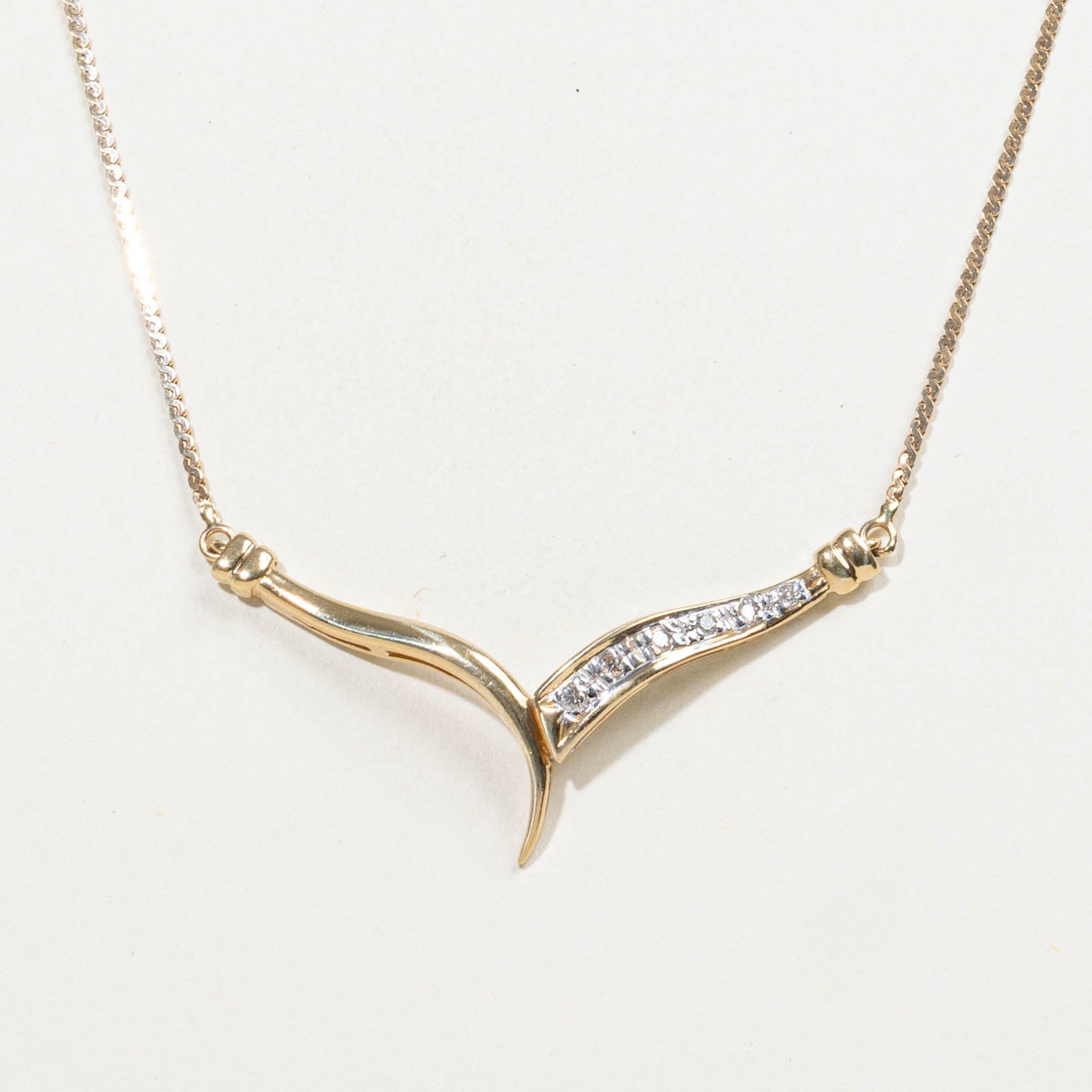 10k Diamond Geometric Necklace | 0.09ctw | 18"