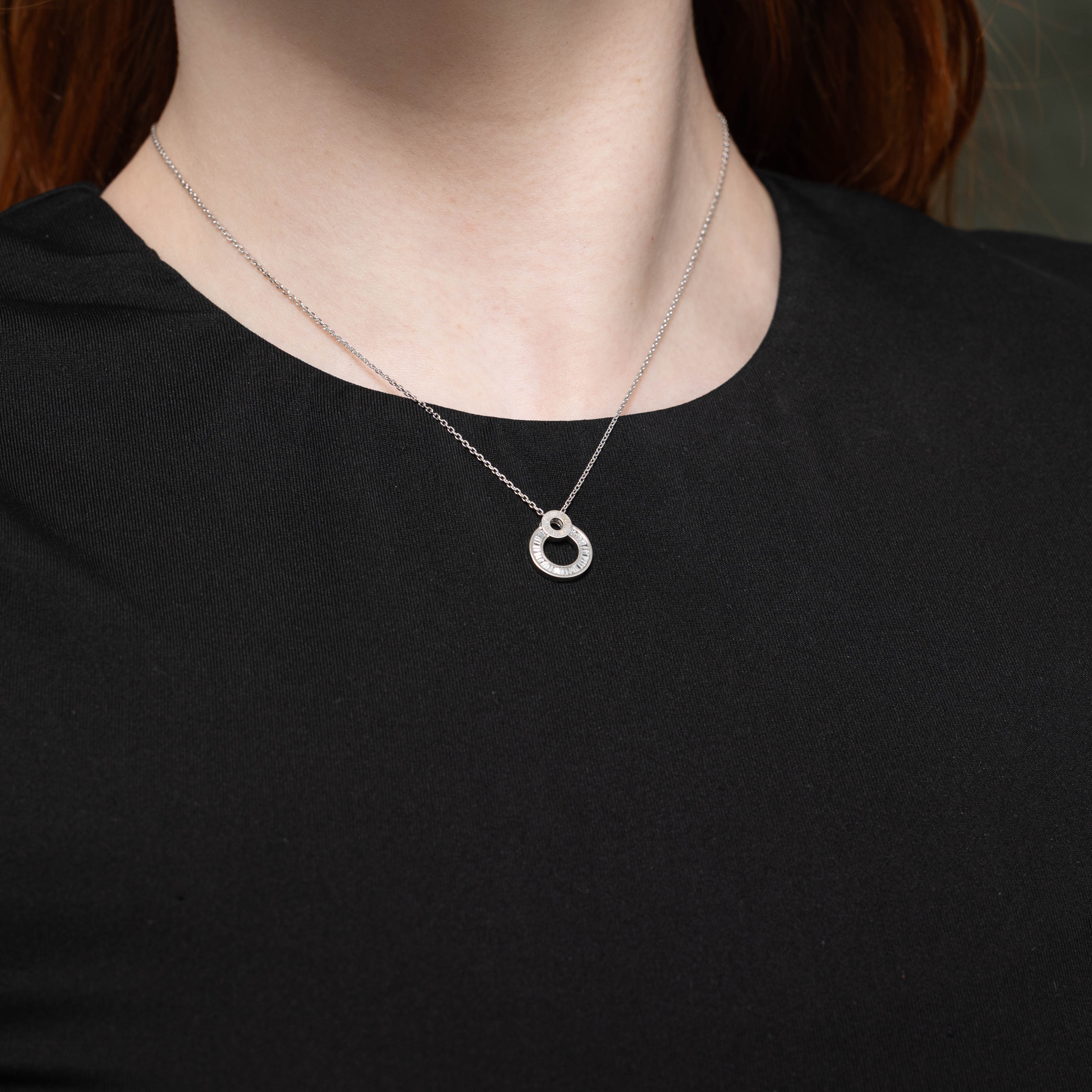 18k Diamond Circle Pendant Necklace | 0.25ctw | 18"
