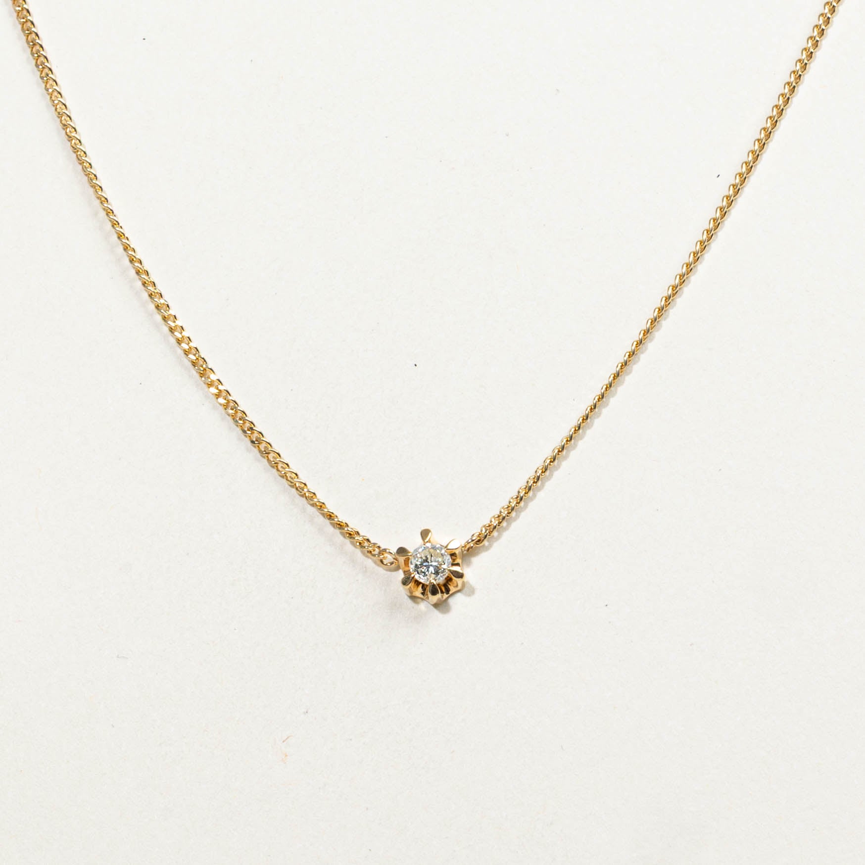 18k Solitiare Diamond Pendant Necklace | 0.28ct | 16"
