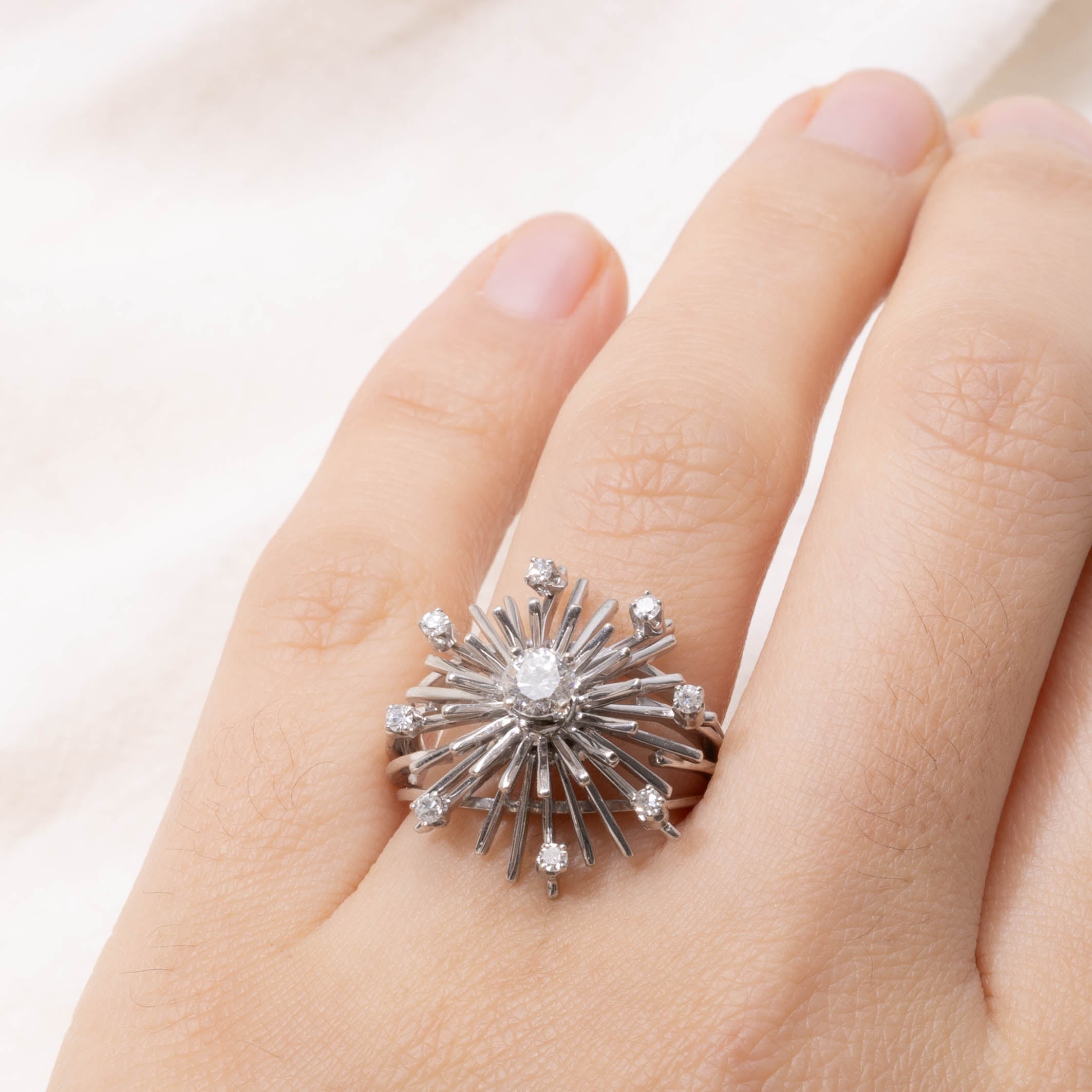 18k Diamond Sunburst Cocktail Ring | 0.49ctw | SZ 7