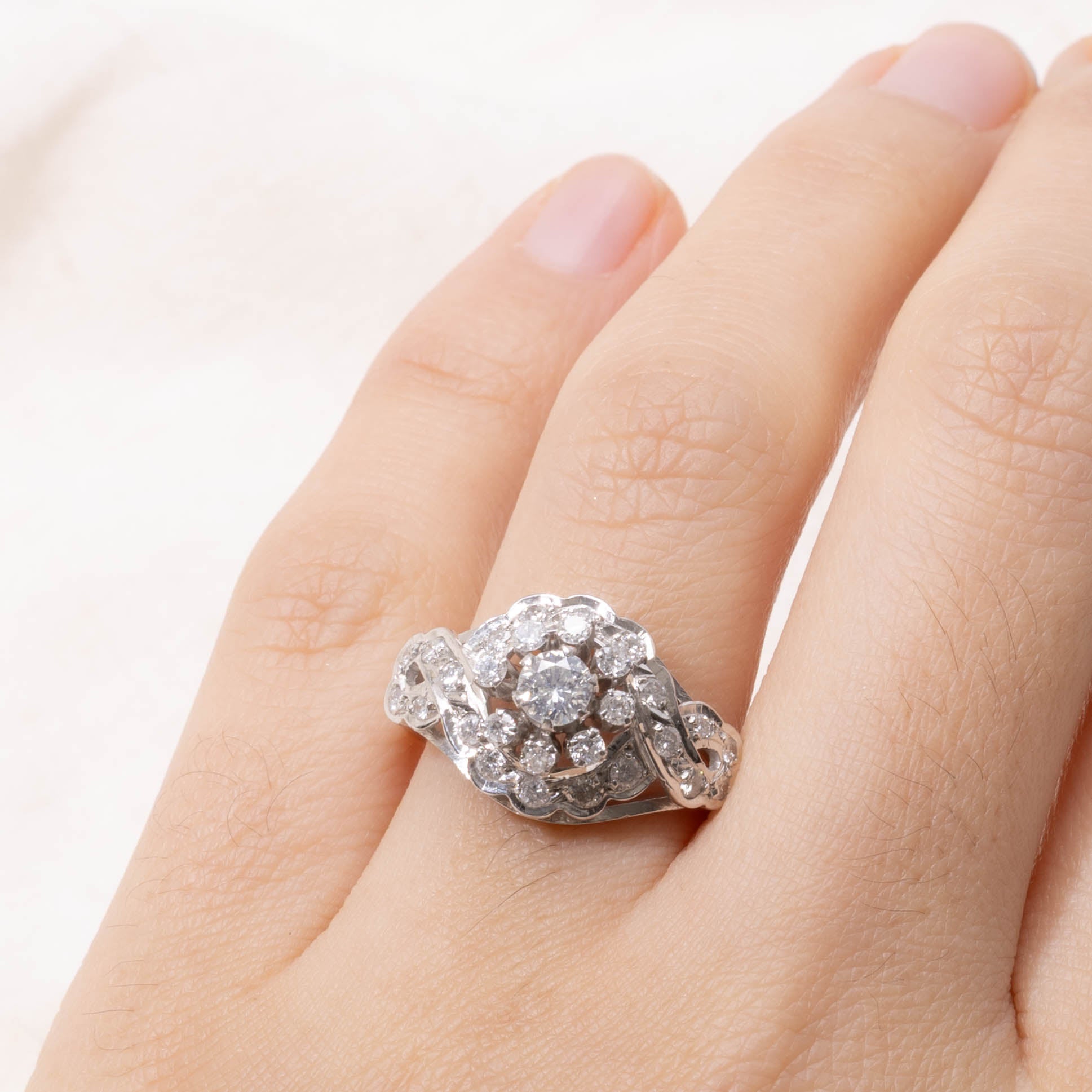 14k Diamond Cluster Dome Ring | 0.67ctw | SZ 6
