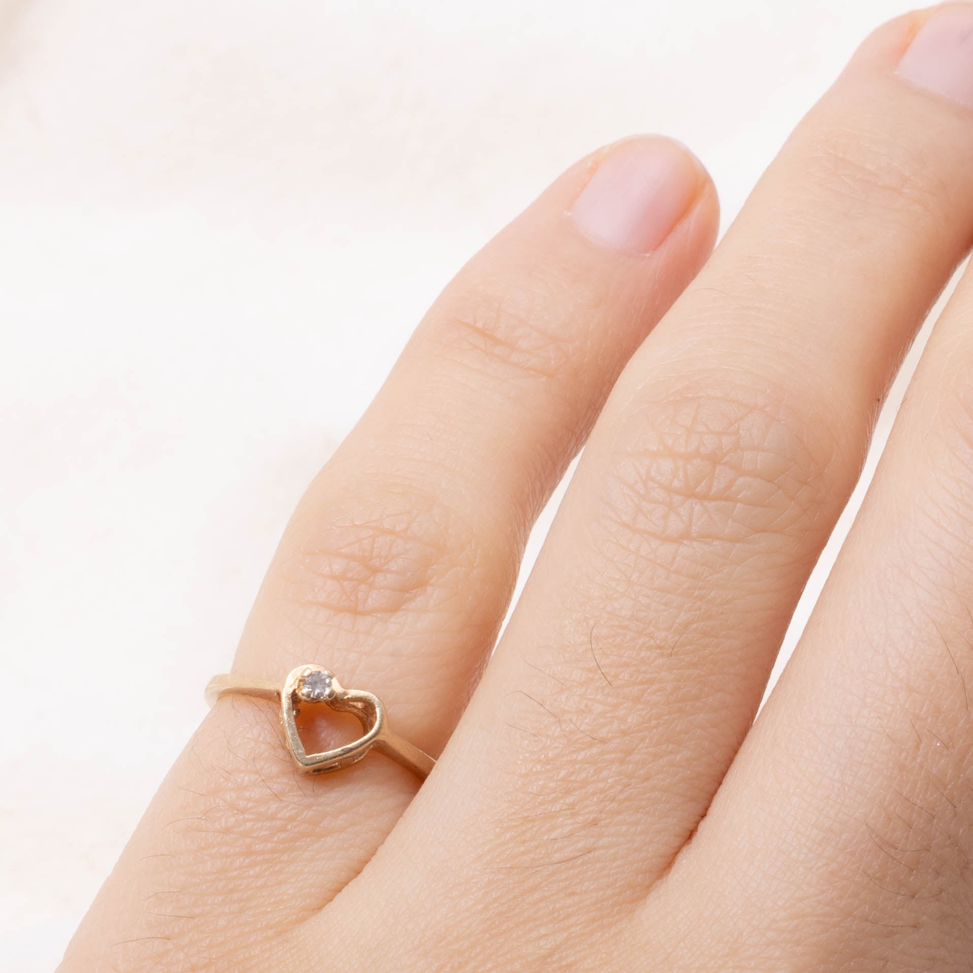 10k Diamond Heart  Ring | SZ 3