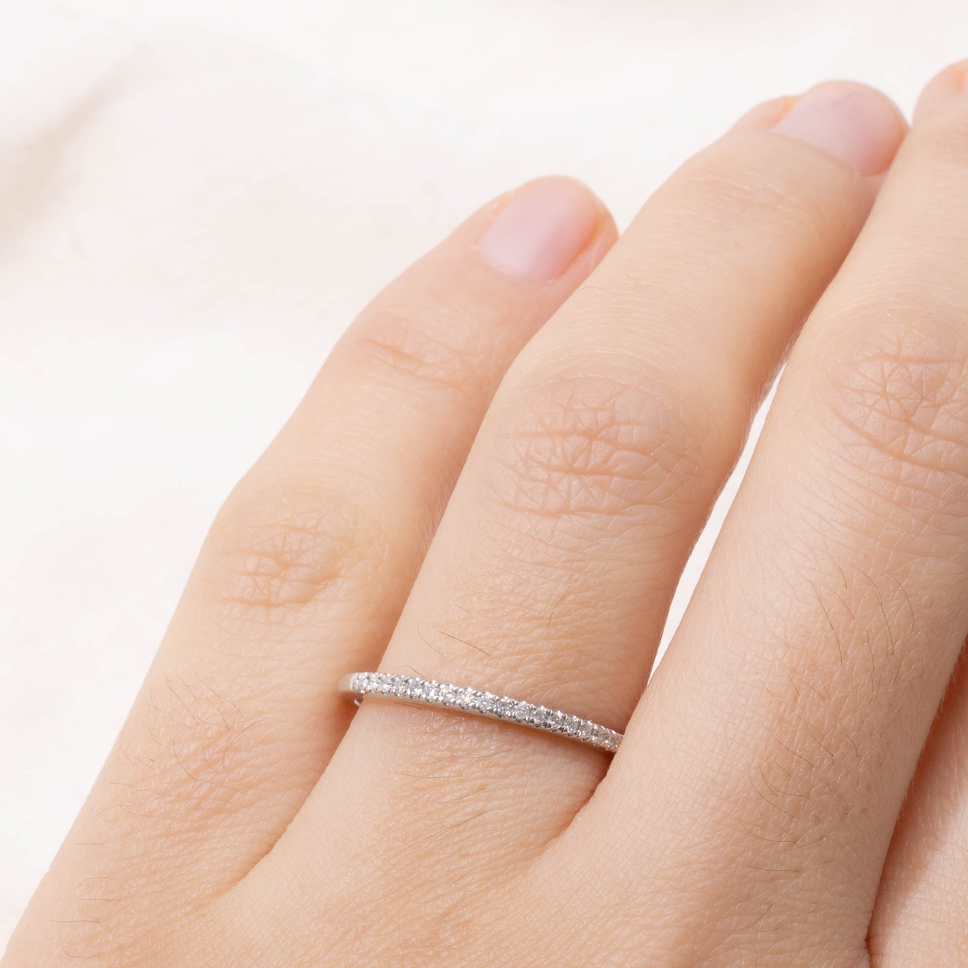 10k Pavé Set Semi Eternity Diamond Band | 1.75mm | SZ 7