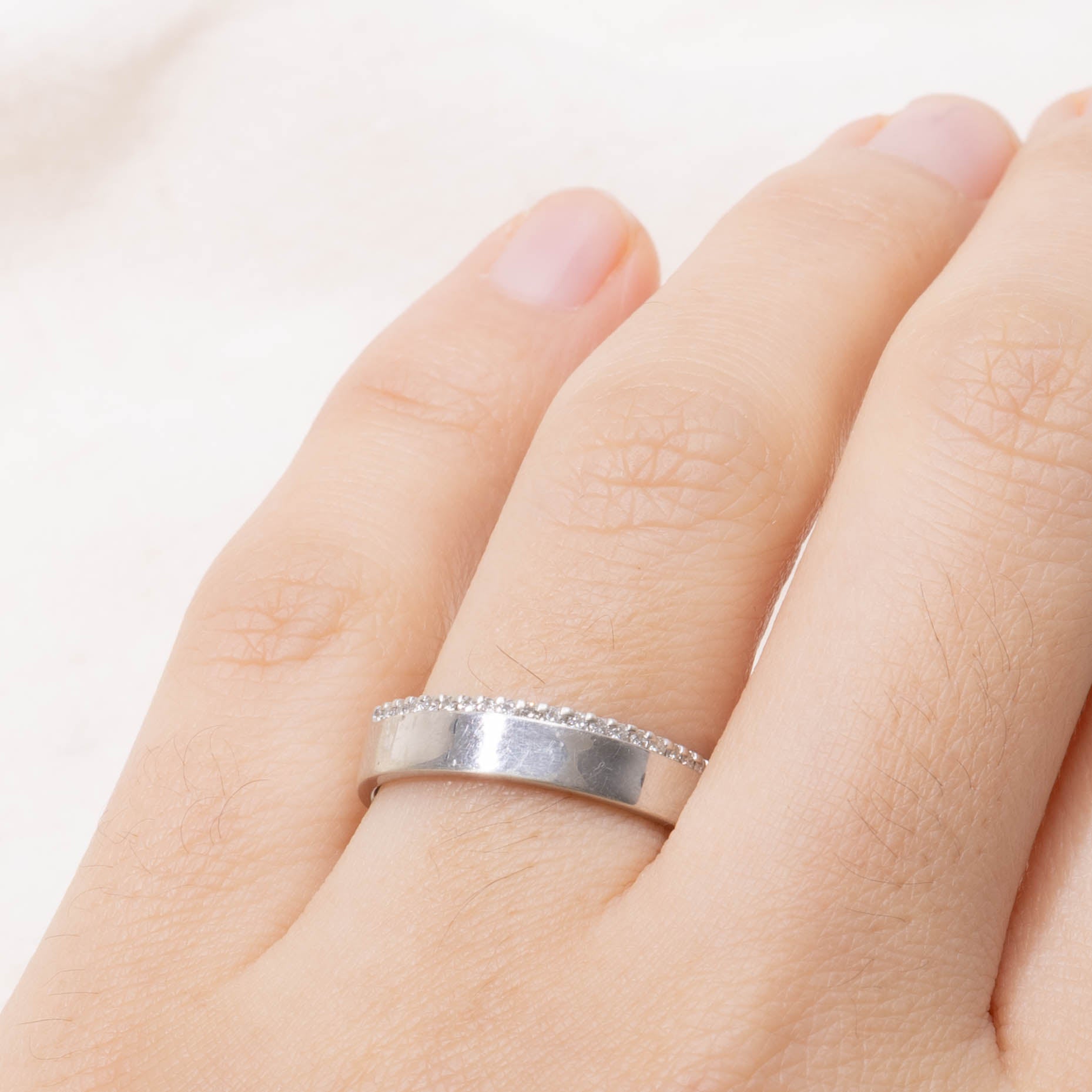 10k Semi Eternity Diamond Edged Band | 4.55mm | SZ 7