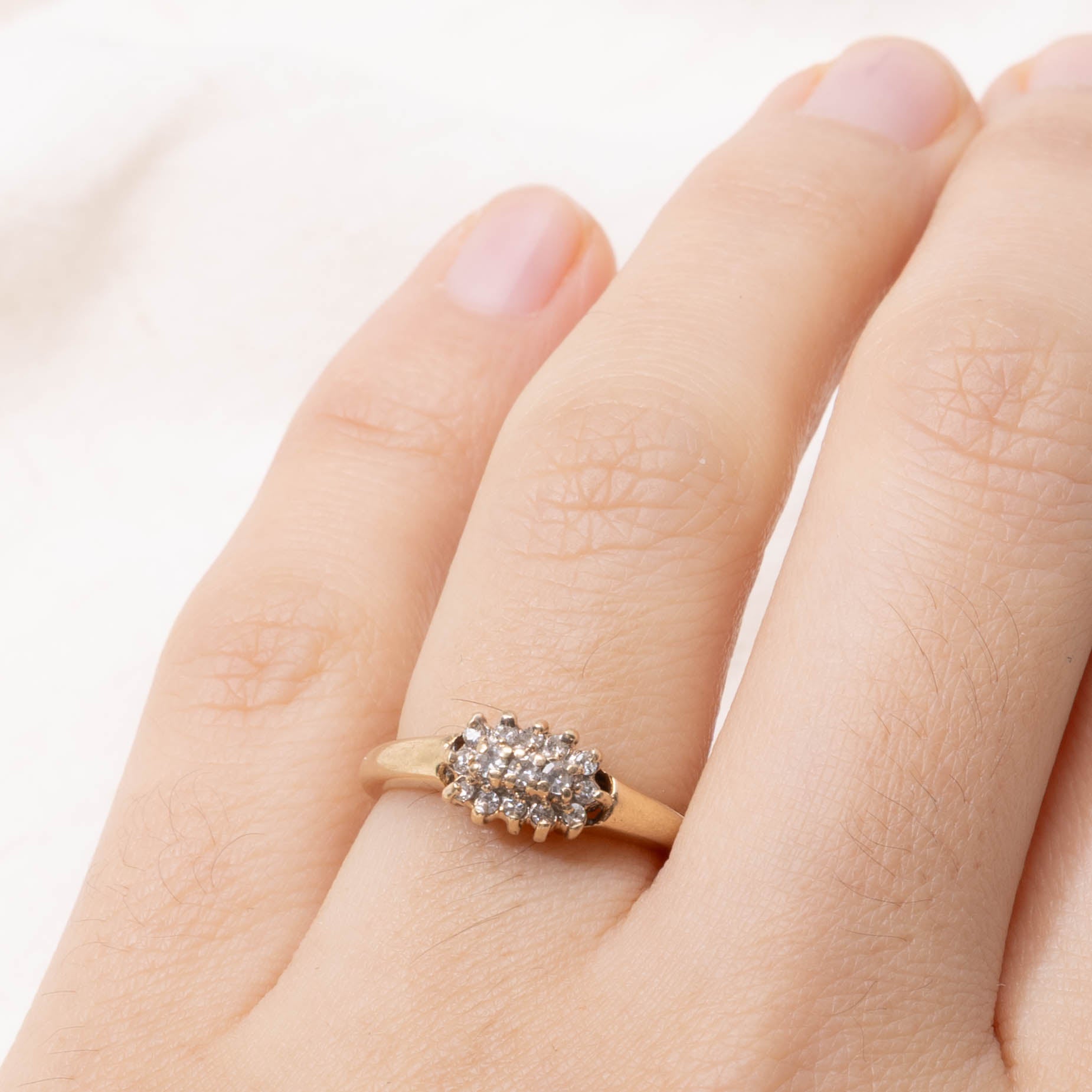 10k Diamond Petal Cluster Ring | SZ 5.25