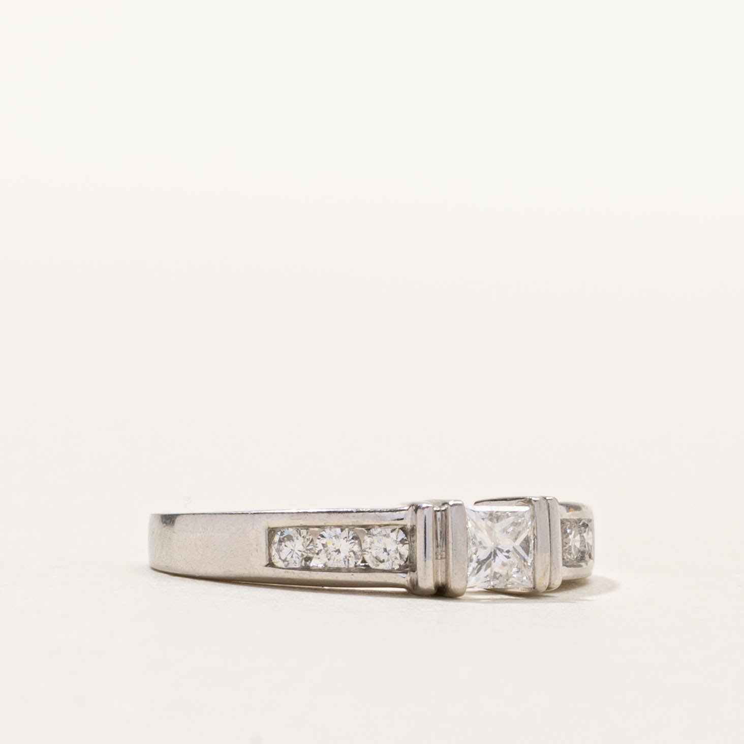 14k Channel Set Princess Cut Diamond Ring | 0.50ctw | SZ 6.5