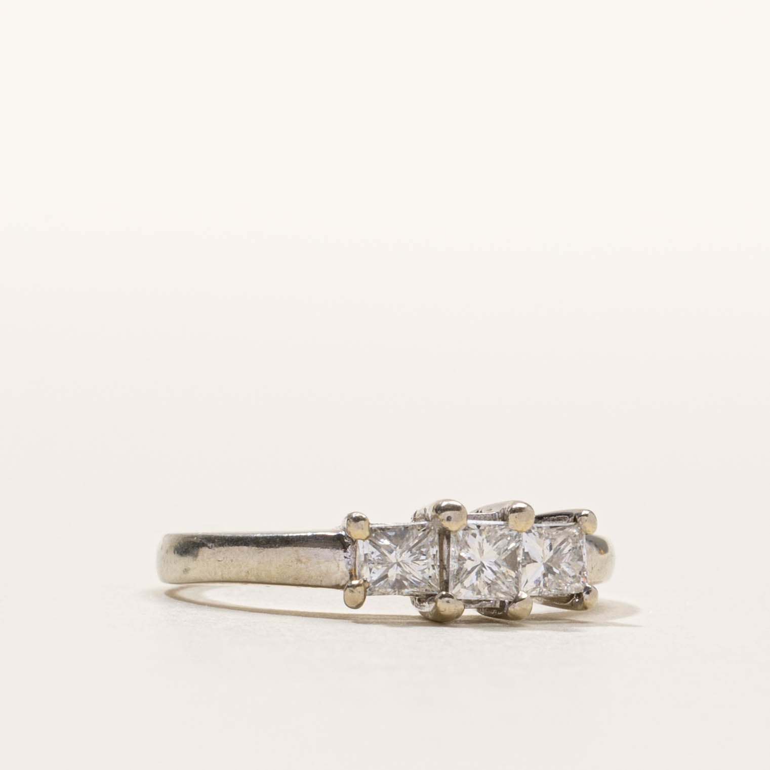 14k Three Stone Princess Cut Diamond Ring | 0.60ctw | SZ 7