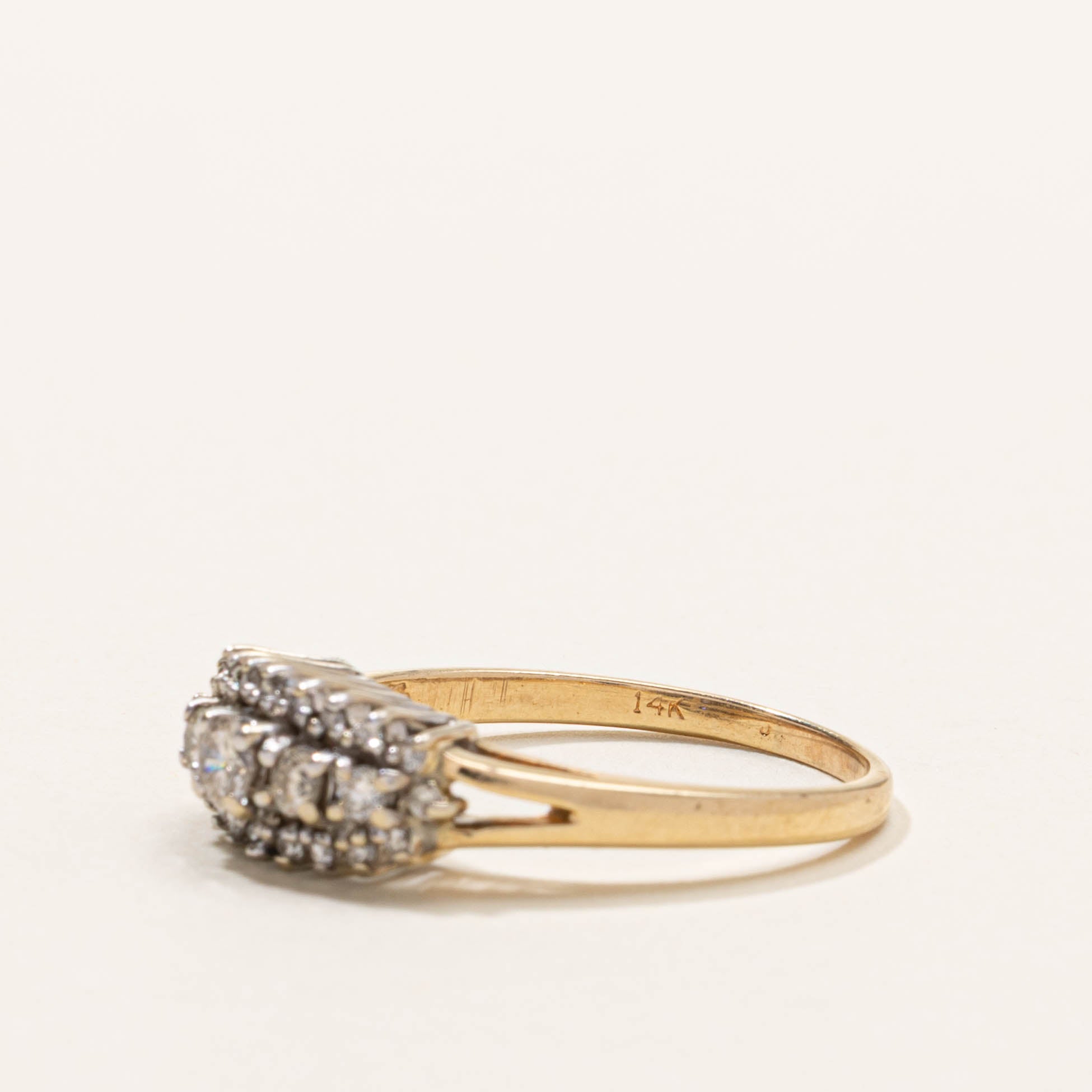 14k Graduated Diamond Cluster Ring | 0.40ctw | SZ 8.75
