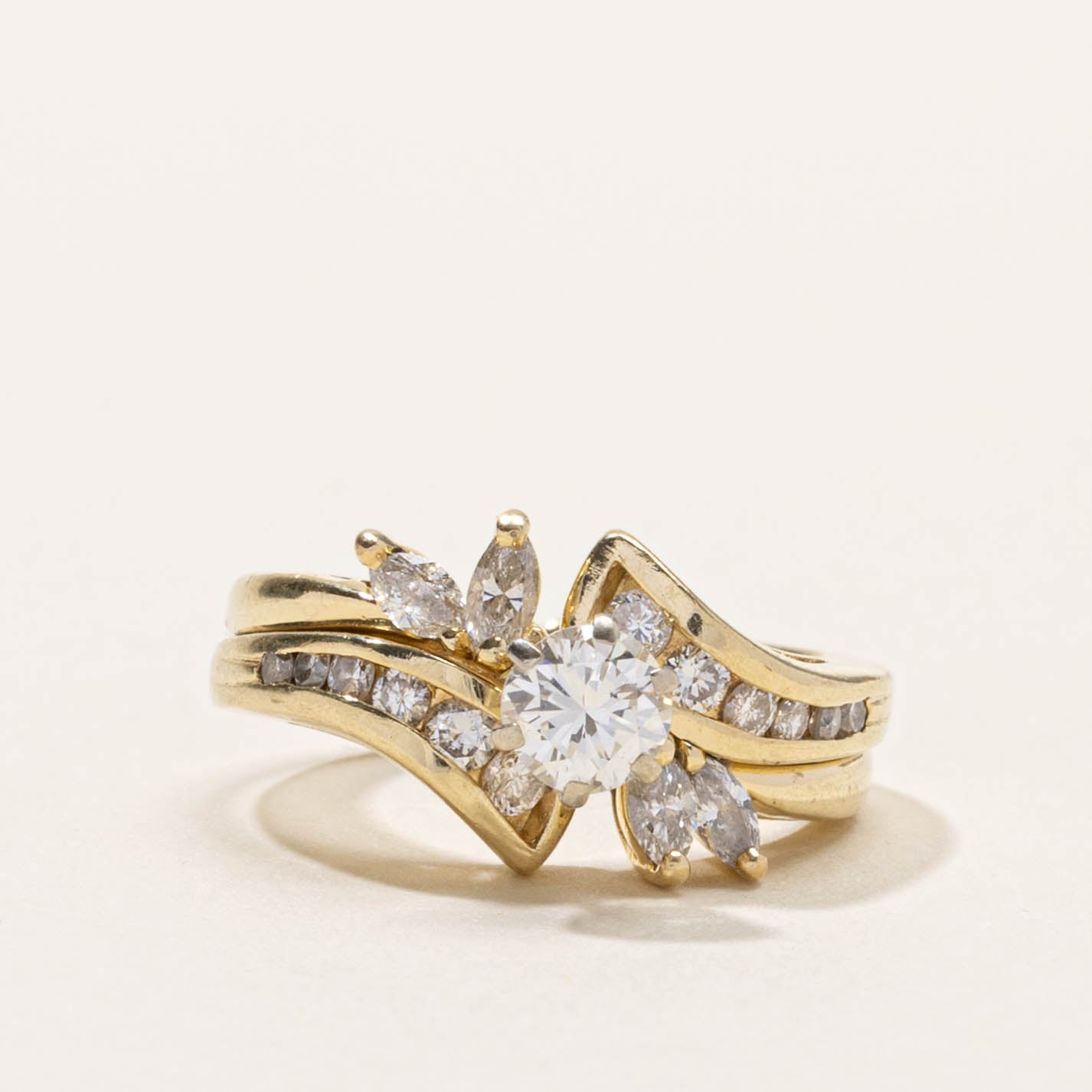 14k Diamond Floral Bypass Ring | 0.78ctw | SZ 4.5