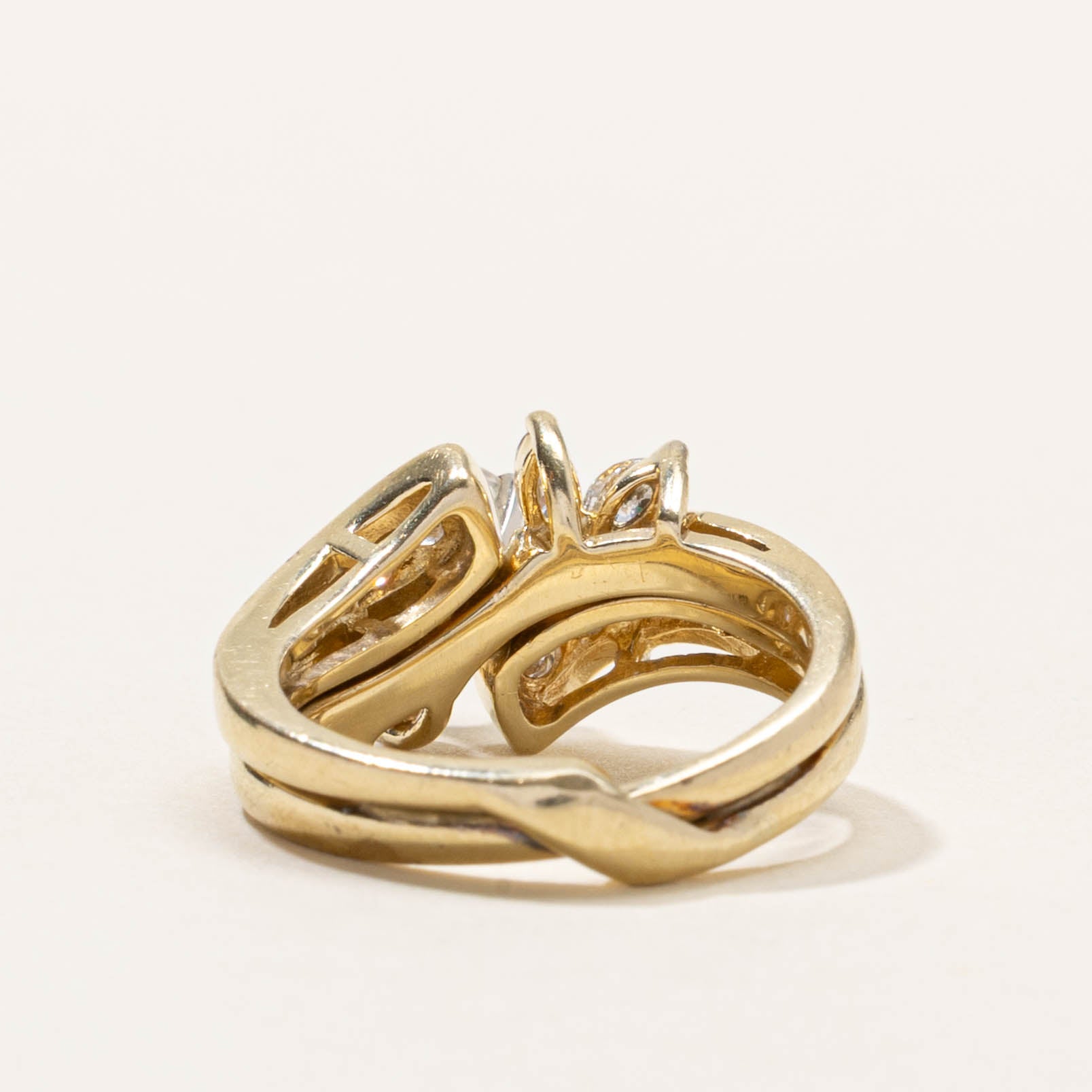 14k Diamond Floral Bypass Ring | 0.78ctw | SZ 4.5
