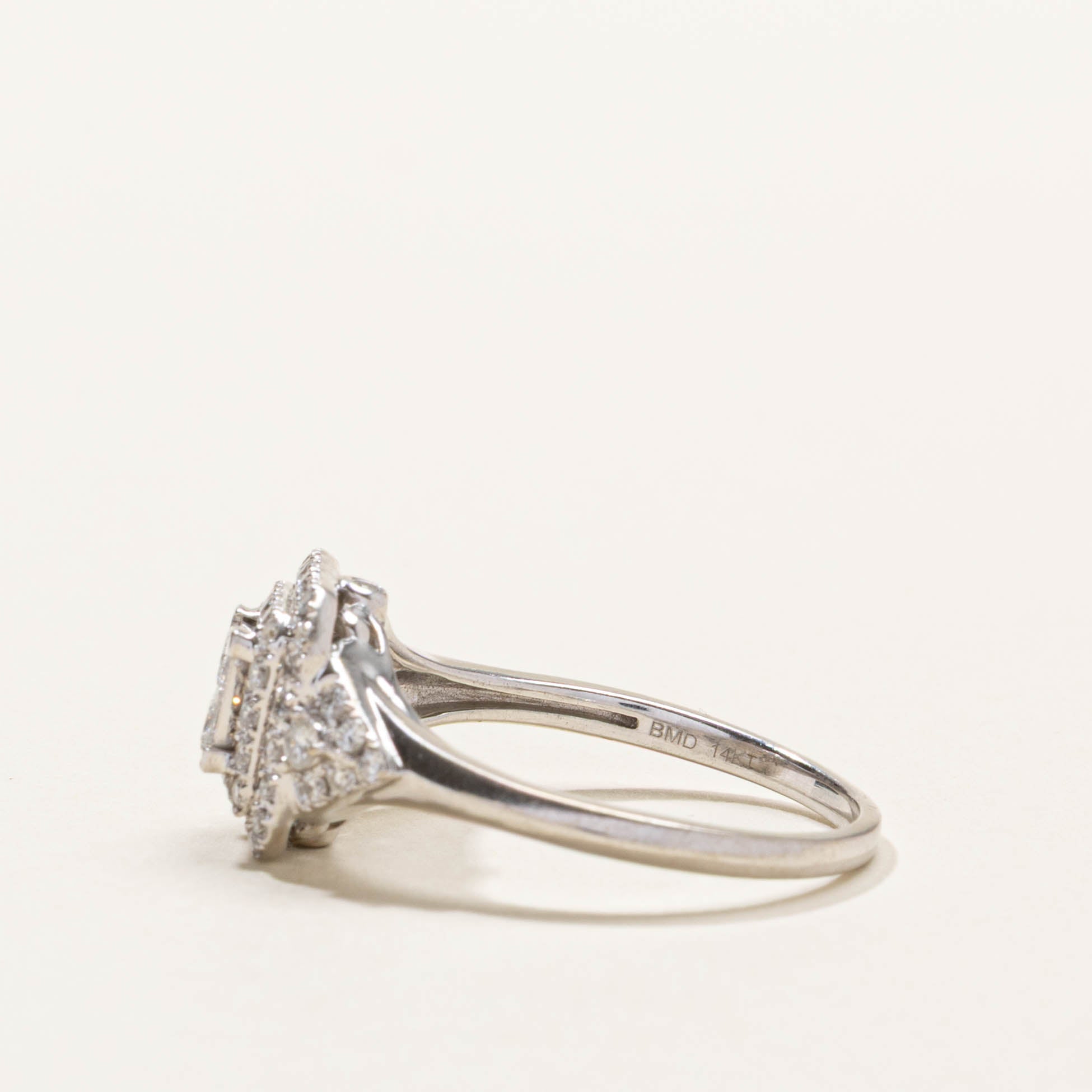 14k Illusion Set Diamond Double Halo Ring | 0.58ctw | SZ 8.75