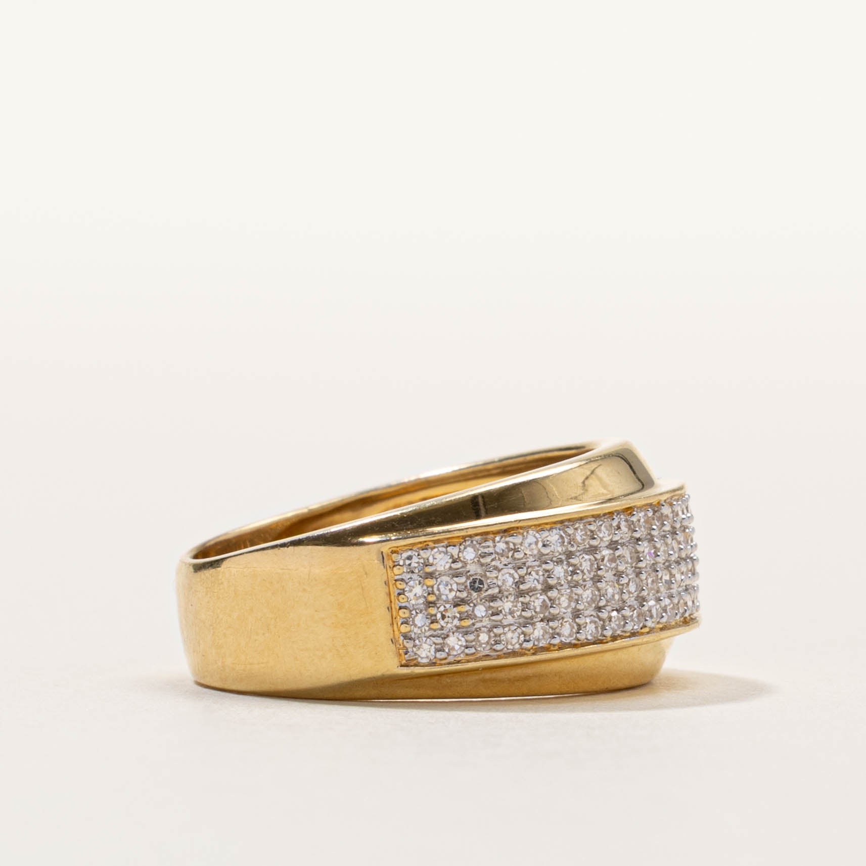 French 18k Pavé Set Diamond Band | 0.60ctw | SZ 8