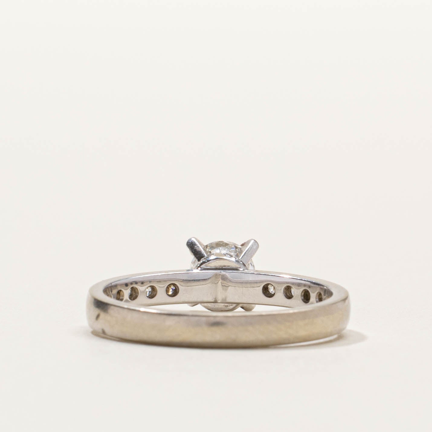 ‘Birks’ 18k Diamond Accented Engagement Ring | 0.39ct VVS1 G, 0.12ctw | SZ 5