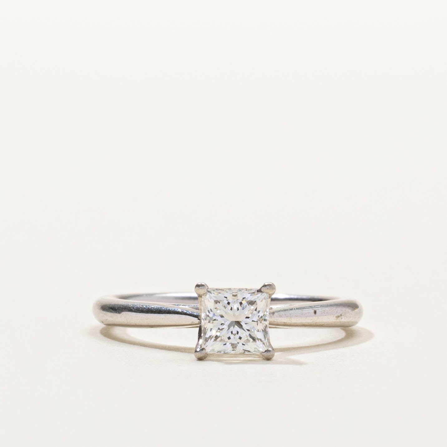 ‘Birks’ 18k Solitaire Princess Cut Diamond Ring | 0.73ctw VVS1 H/I | SZ 6.25
