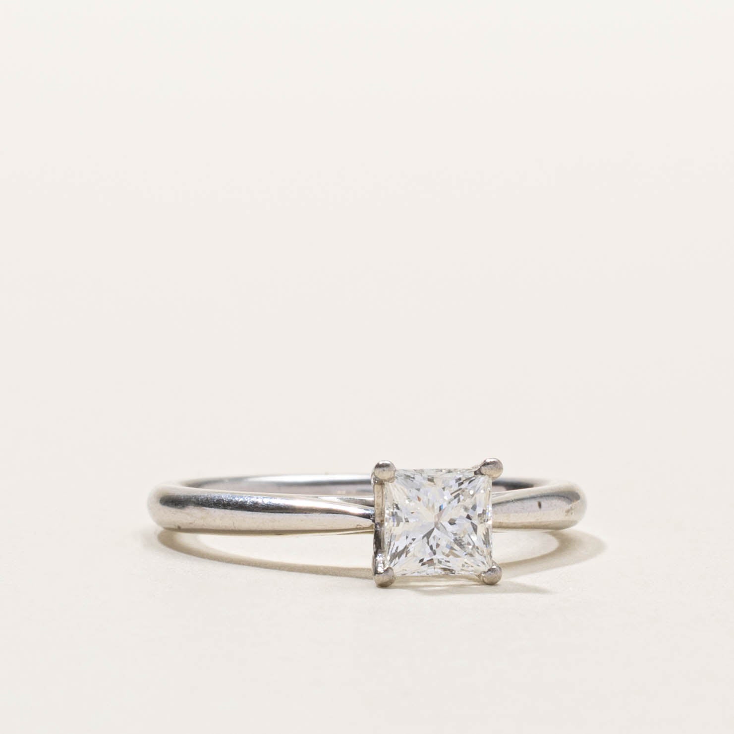 ‘Birks’ 18k Solitaire Princess Cut Diamond Ring | 0.73ctw VVS1 H/I | SZ 6.25