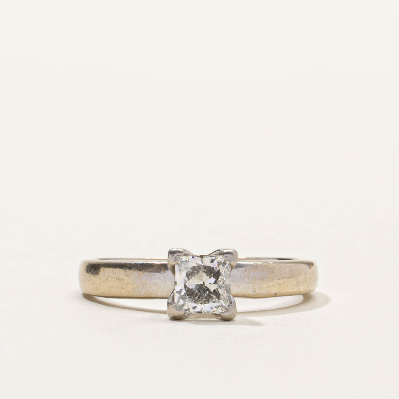 18k Solitaire Princess Cut Diamond Ring | 0.44ct VS1 H/I | SZ 5