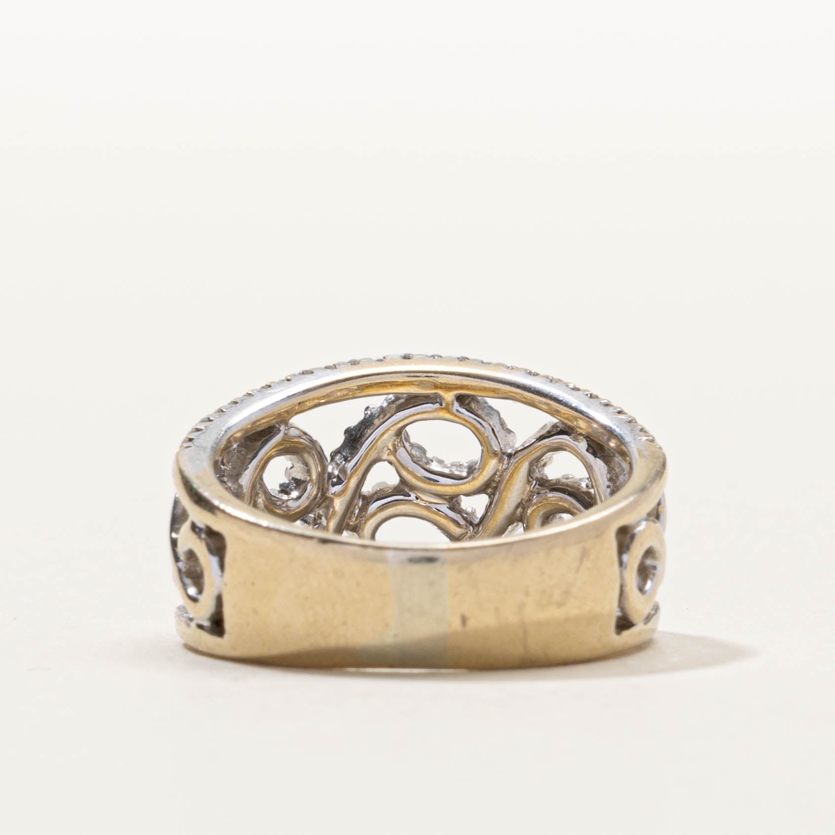 ‘Birks’ 18k Diamond Scrollwork Openwork Band | 0.27ctw | SZ 6.5