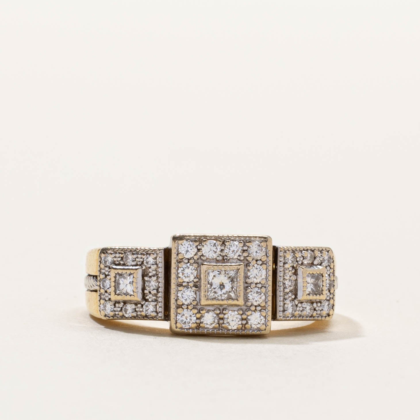 18k Diamond Geometric Multi Cluster Ring | 0.35ctw | SZ 5
