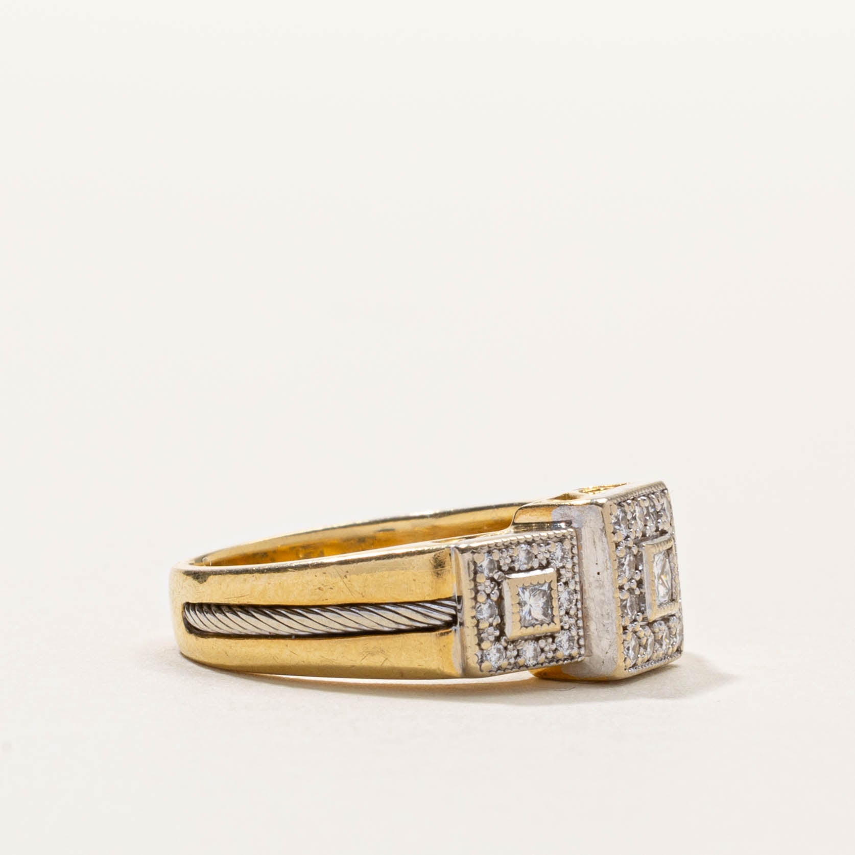 18k Diamond Geometric Multi Cluster Ring | 0.35ctw | SZ 5