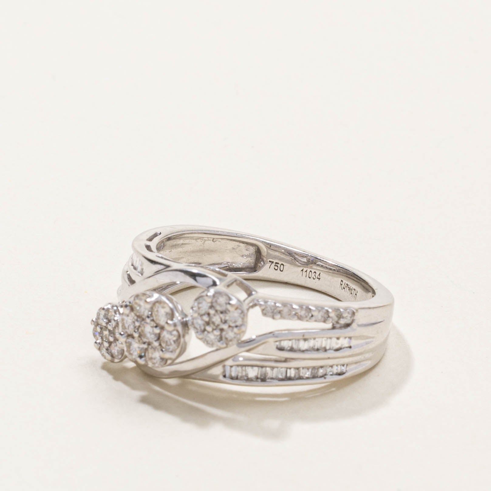 18k Diagonal Diamond Clusters Ring | 0.42ctw | SZ 7.25