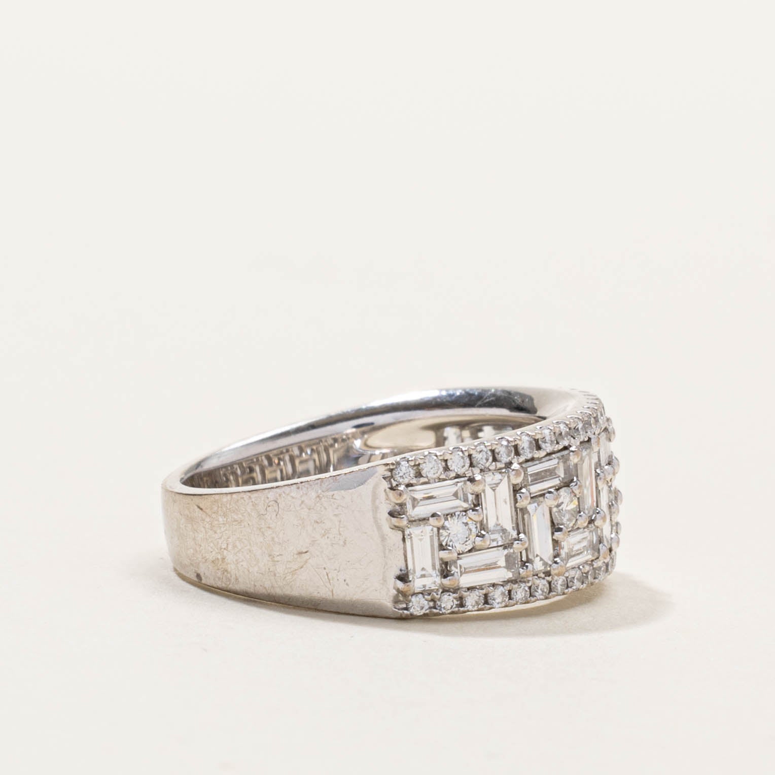 18k Mixed Cut Diamond Grid Ring | 1.00ctw | SZ 6.5